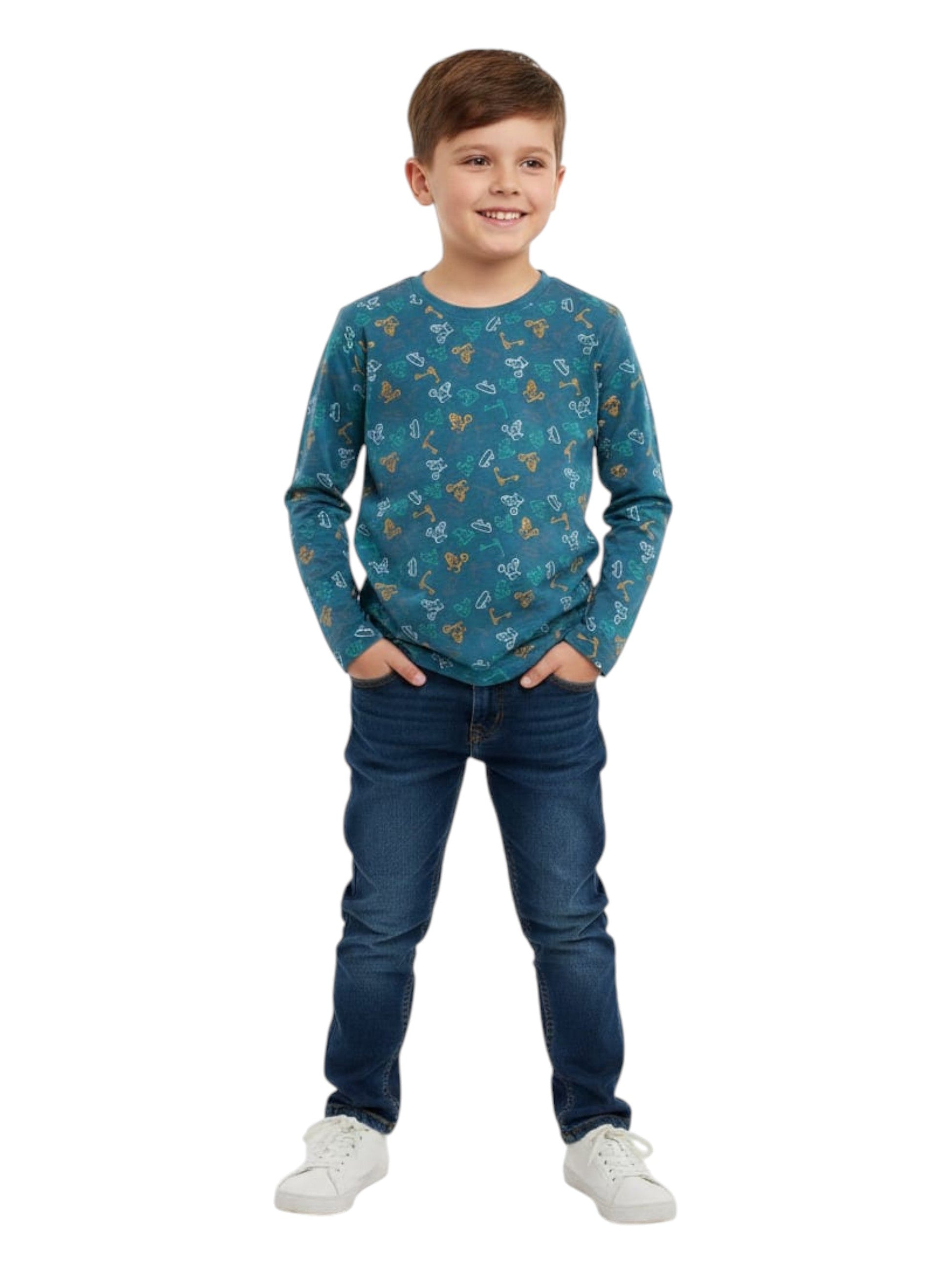 Kid's Boy's Printed Top,Blue