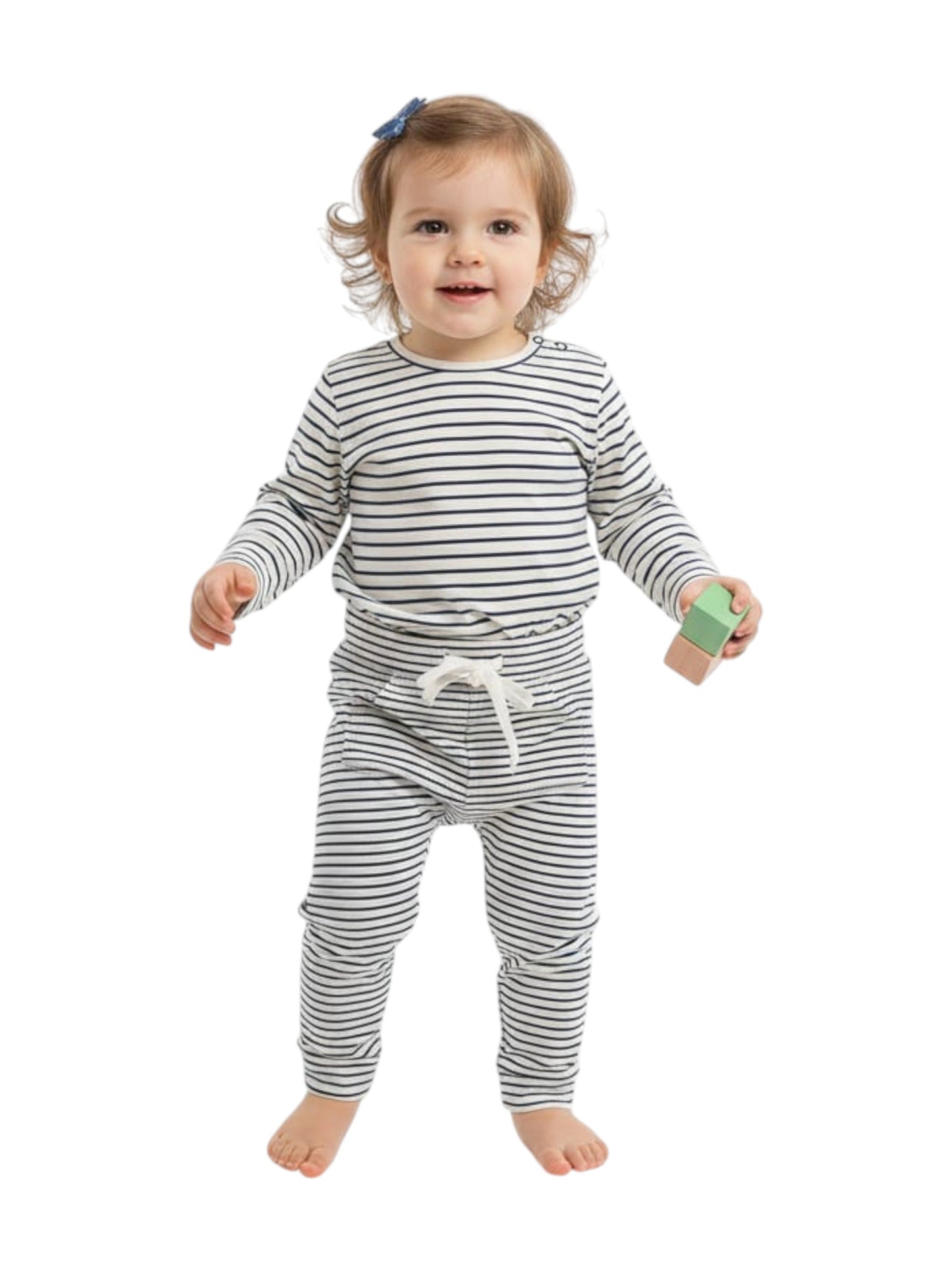 Kid's Girl's Striped Pant,Black/White