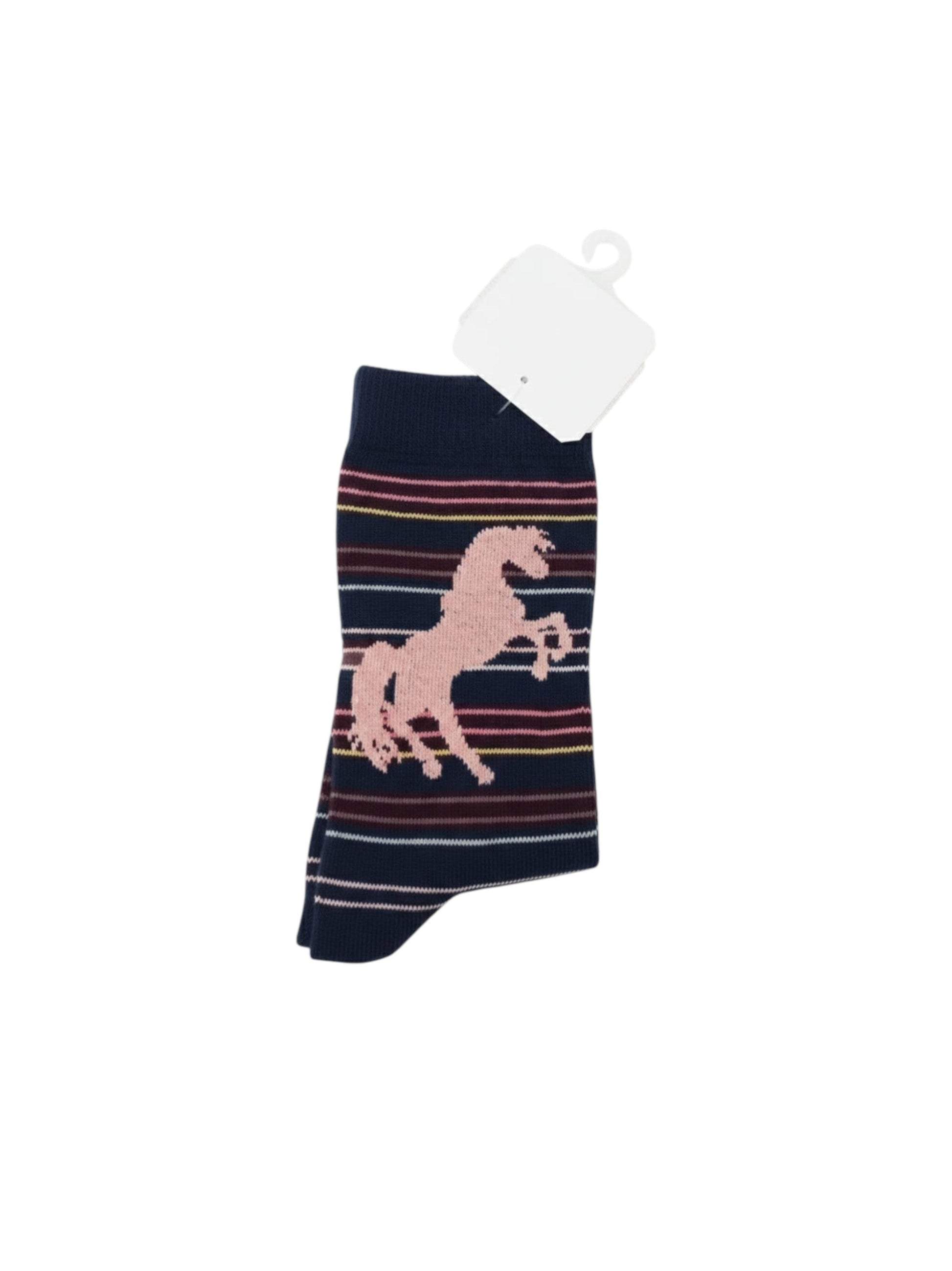 Kids Girl's Striped Socks,Navy