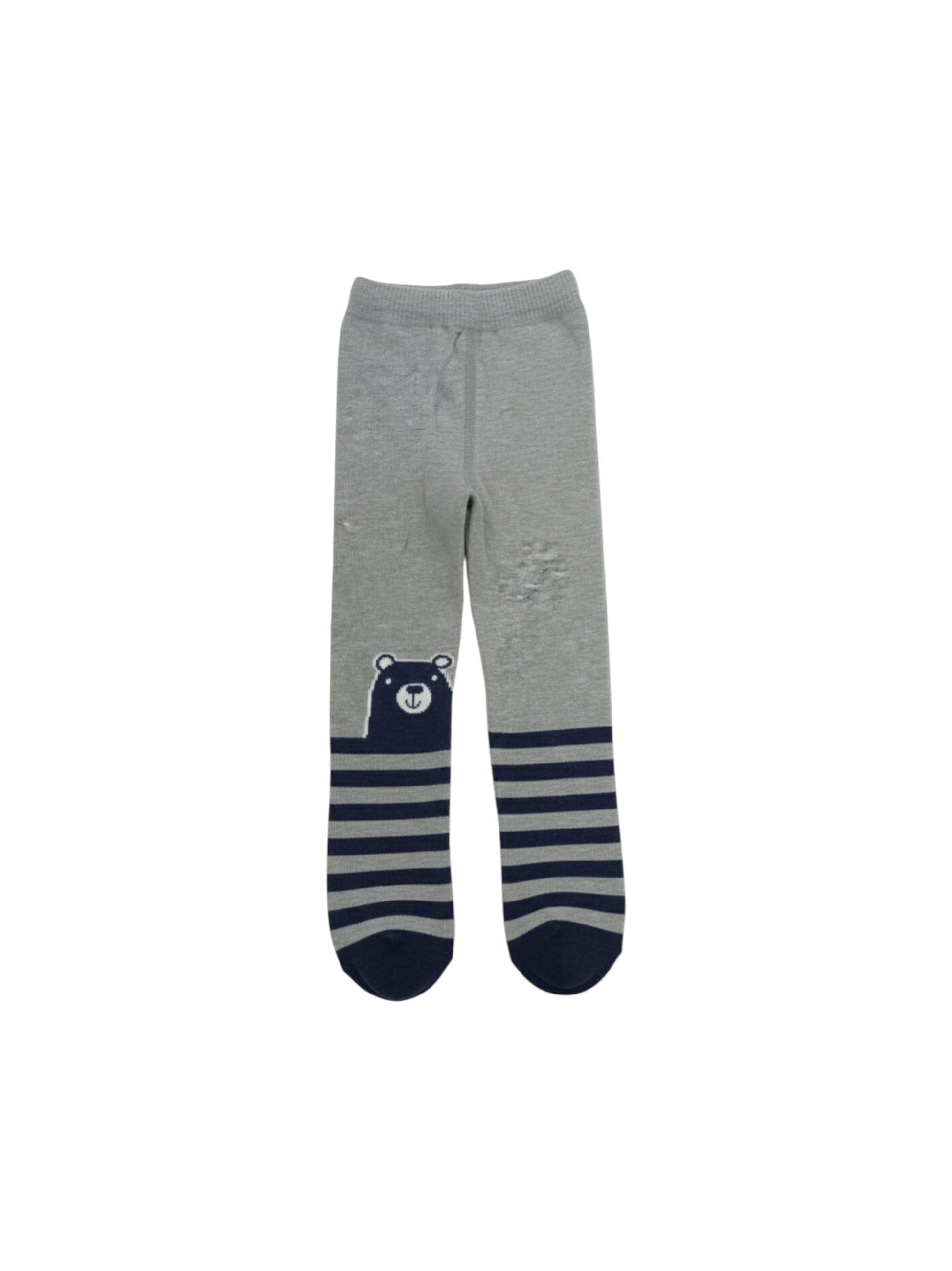 Kids Boy's Striped Tights,Light Grey
