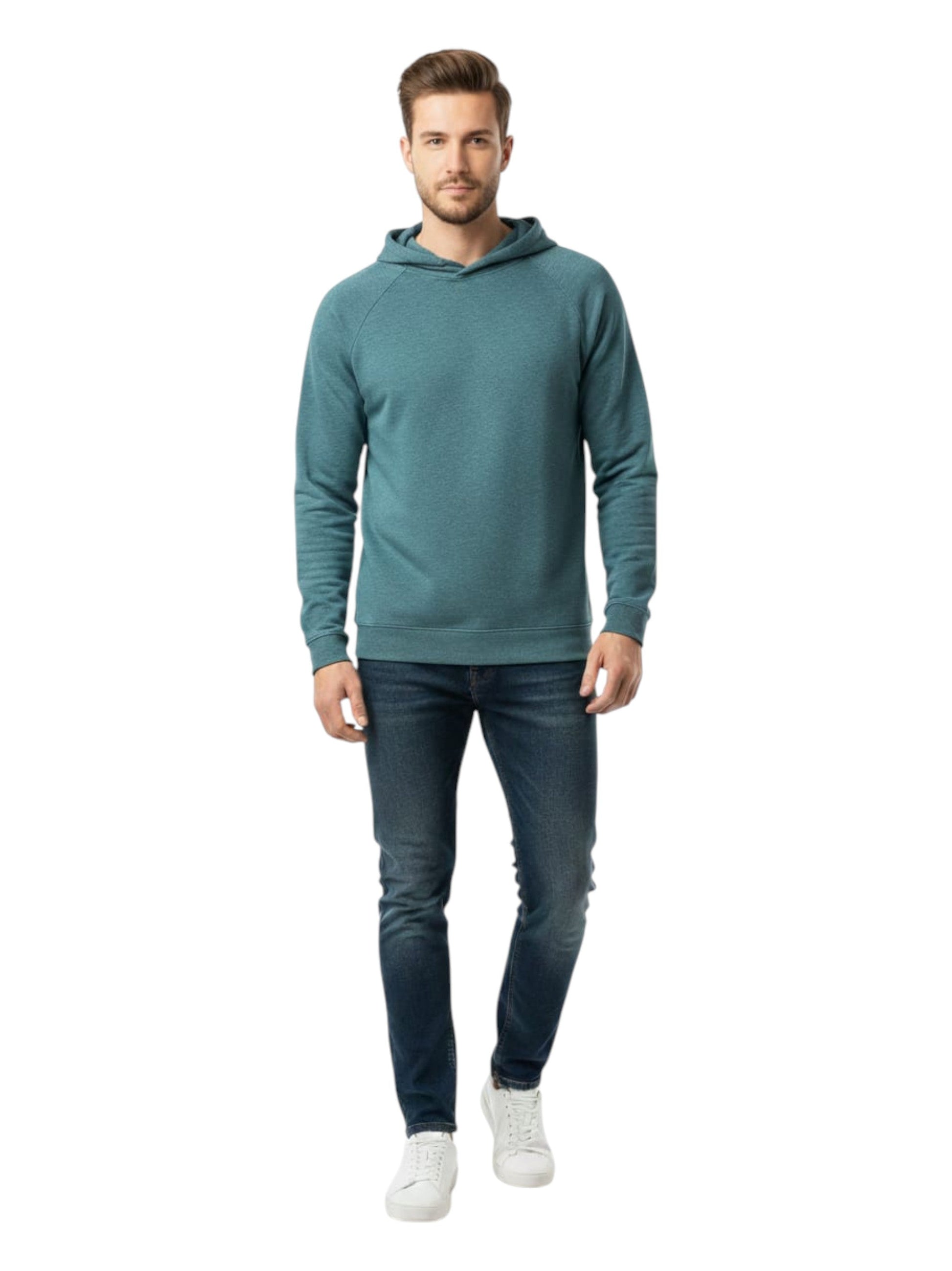 Men's Plain Solid Hoodie,Light Green