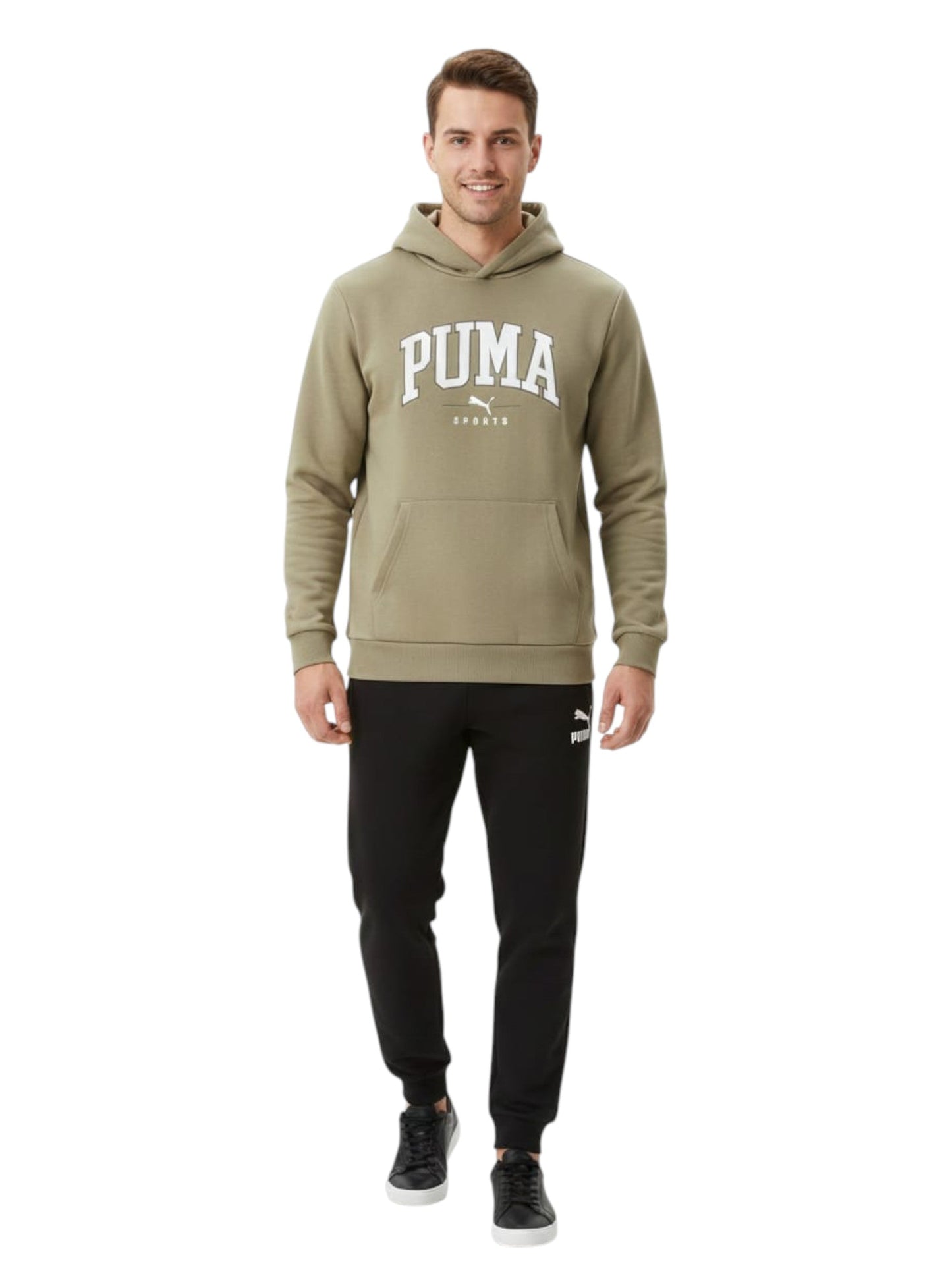 Men's Brand Logo Printed Pajama Set,Beige
