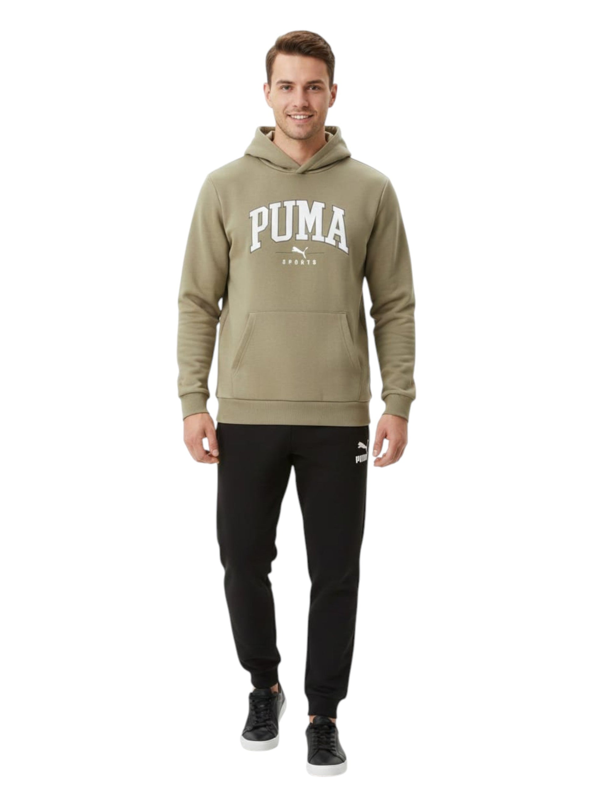 Men's Brand Logo Printed Pajama Set,Beige
