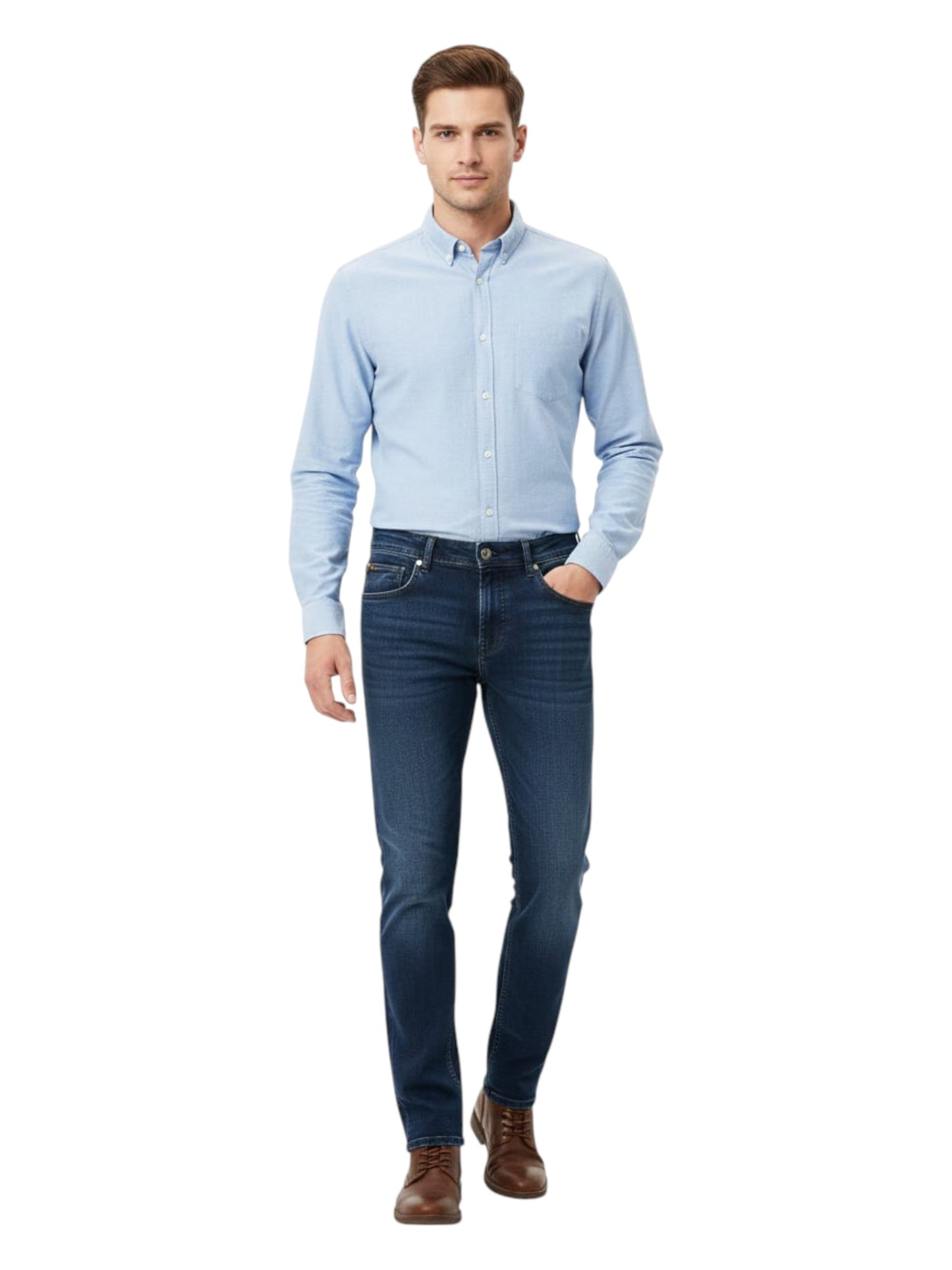 Men's Plain Solid Jeans,Navy