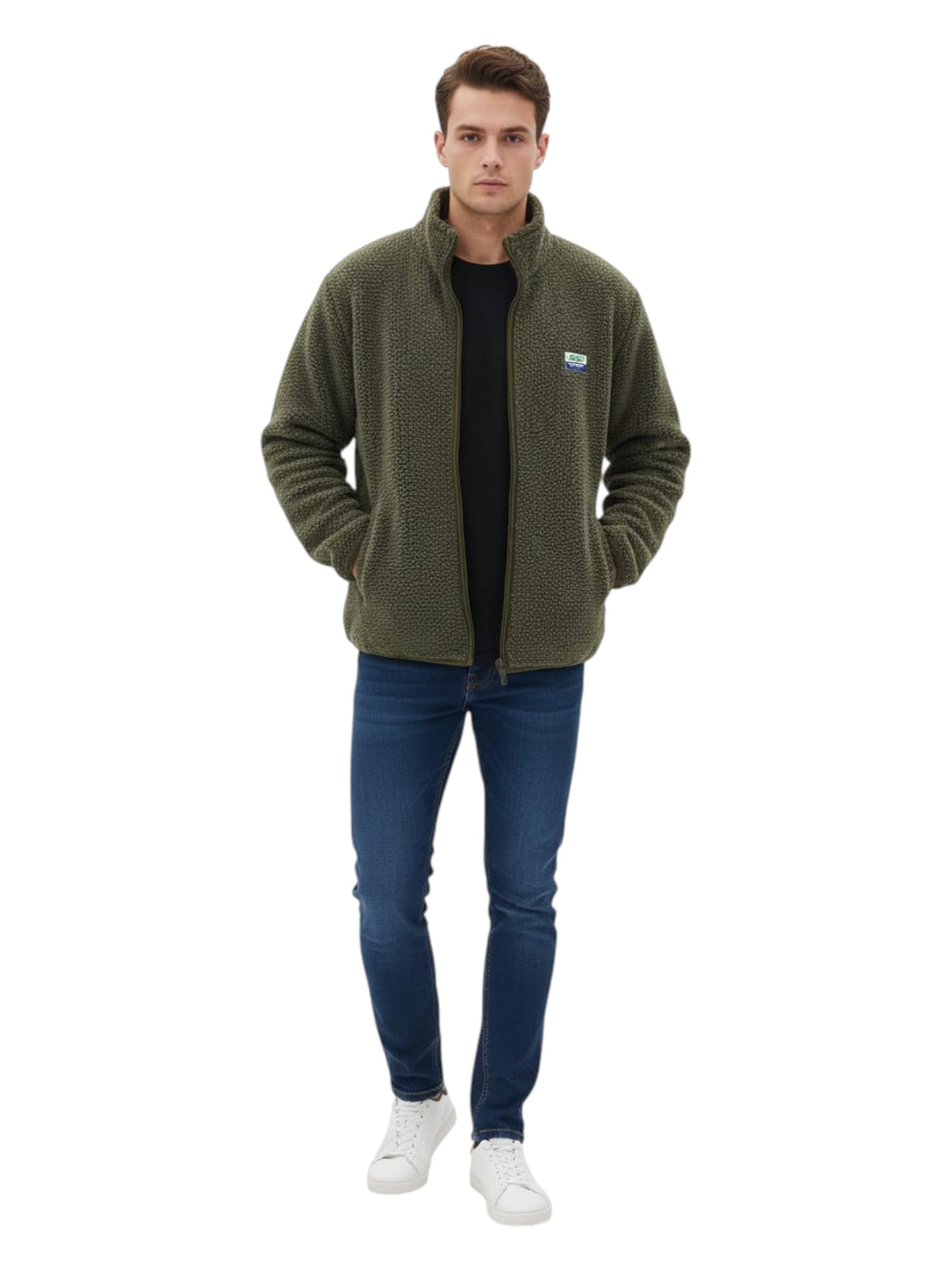 Men's Faux Fur Jacket,Olive