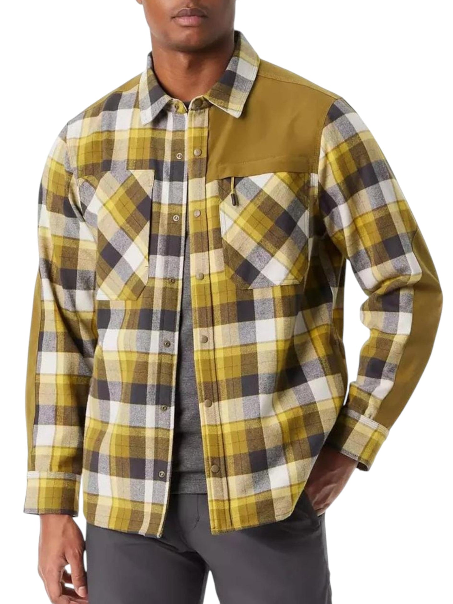 Men's Plaid Dress Shirt,Mustard