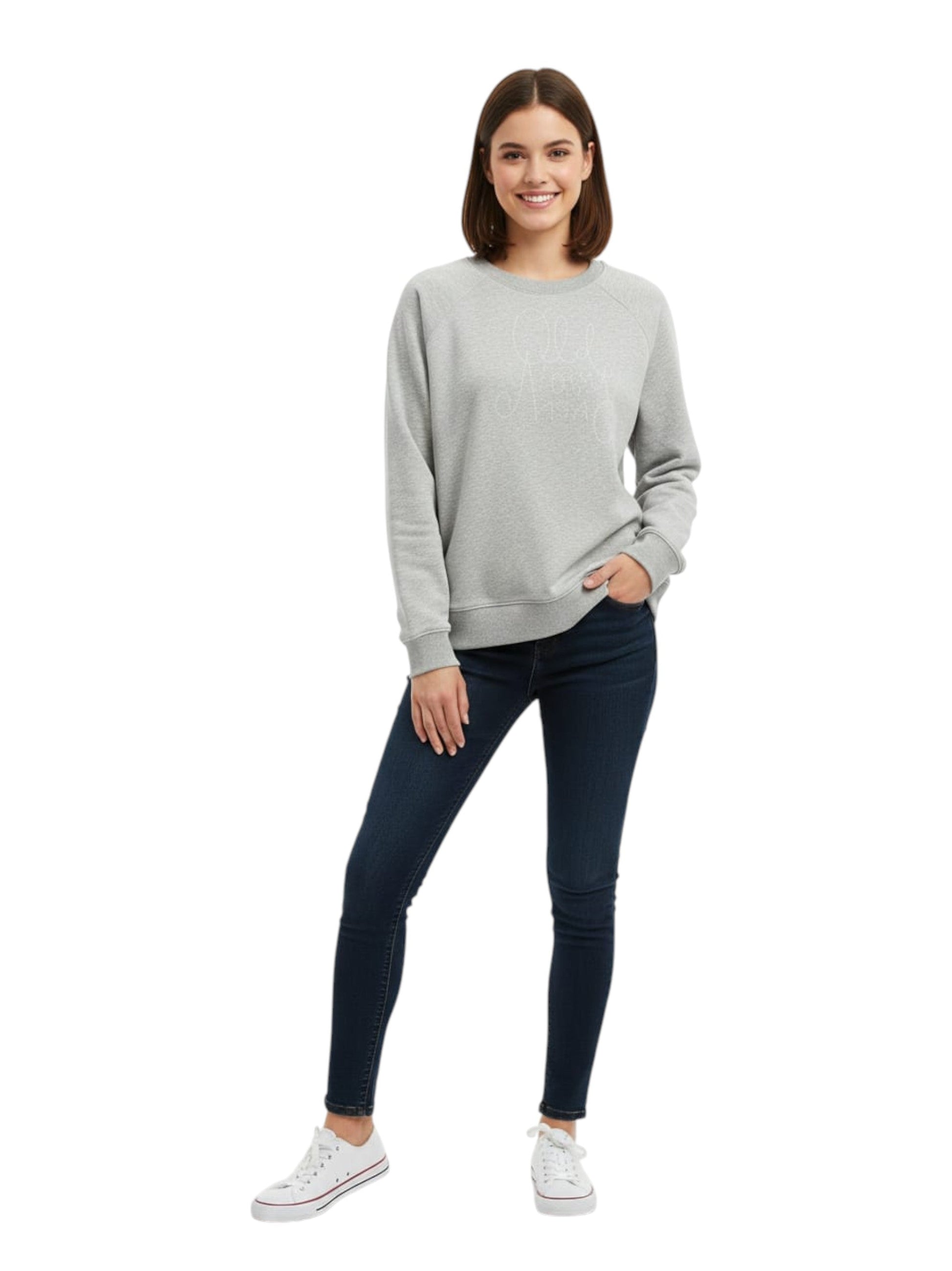 Women's Brand Logo Printed Sweaters,Light Grey