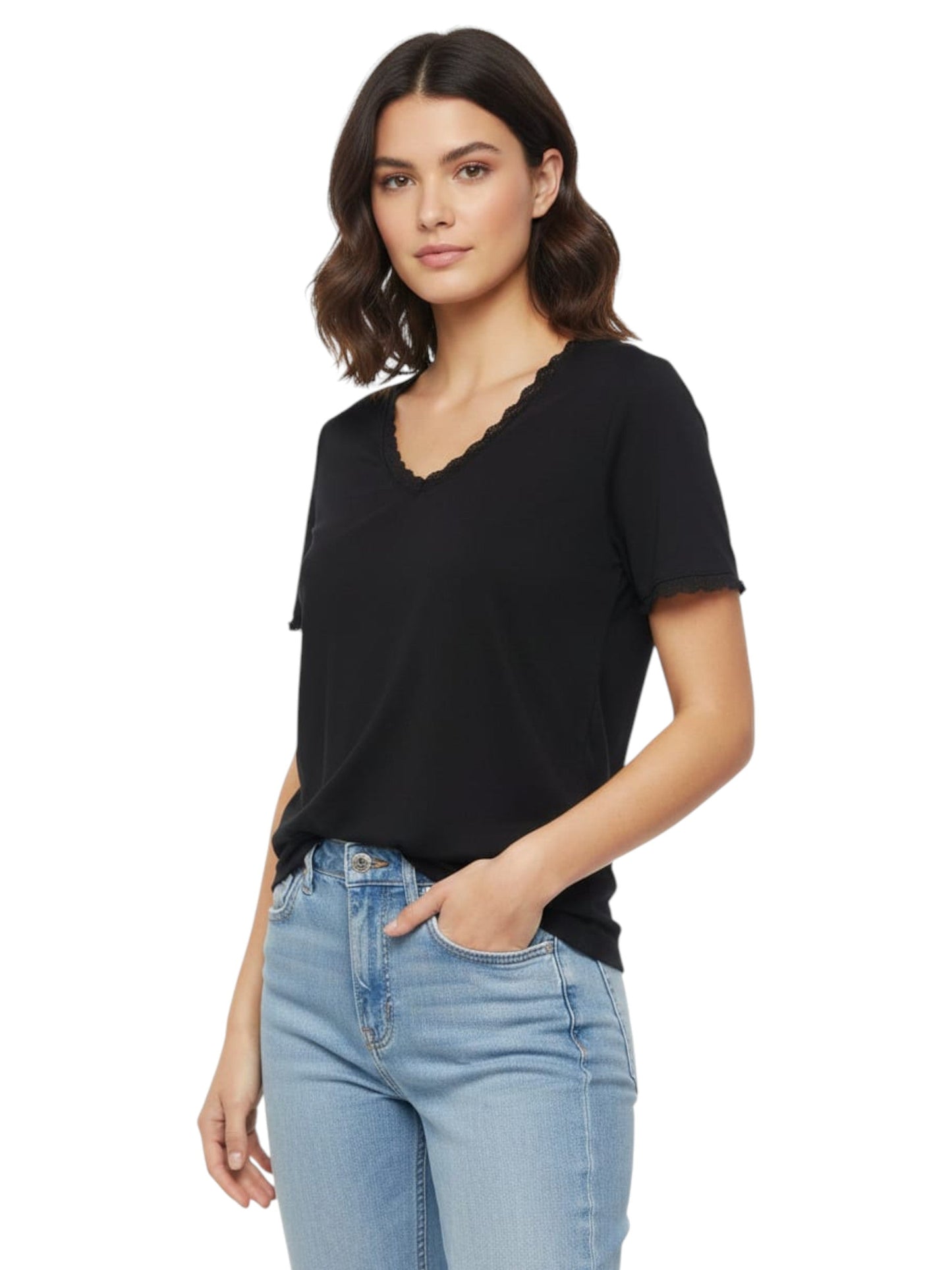 Women's Plain Solid Top,Black