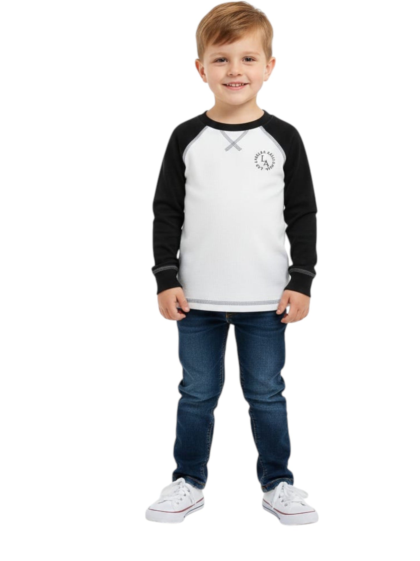 Kids Boy's Colorblocked Top,White/Black