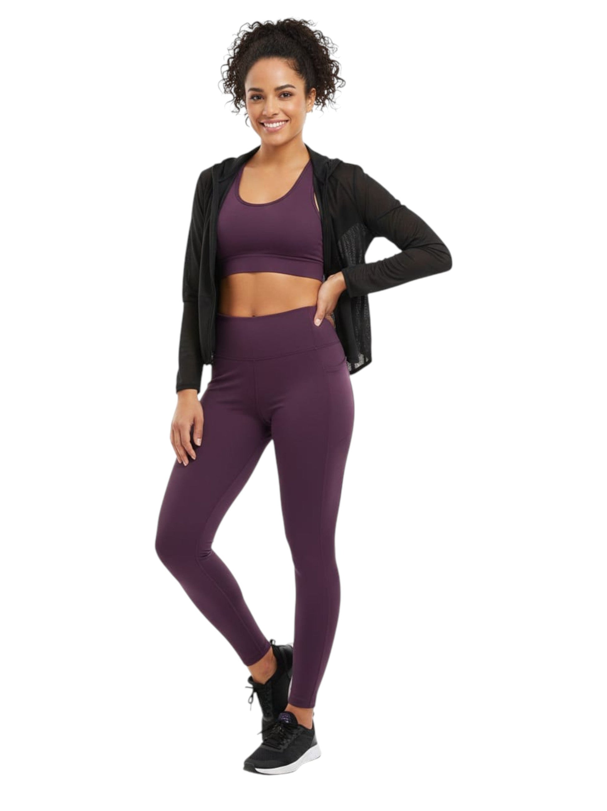 Women's Plain Solid Legging,Purple