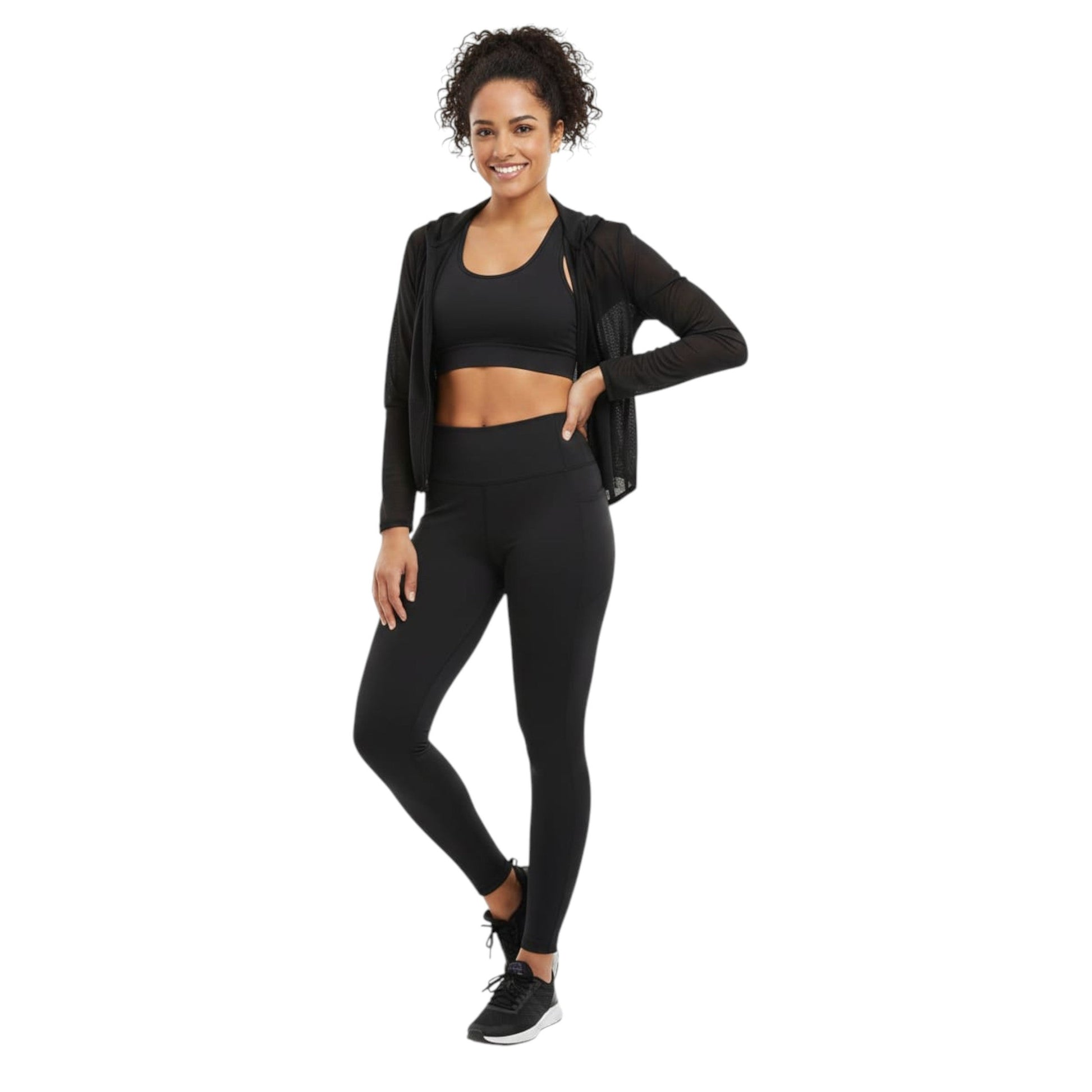 Women's Plain Solid Legging,Black