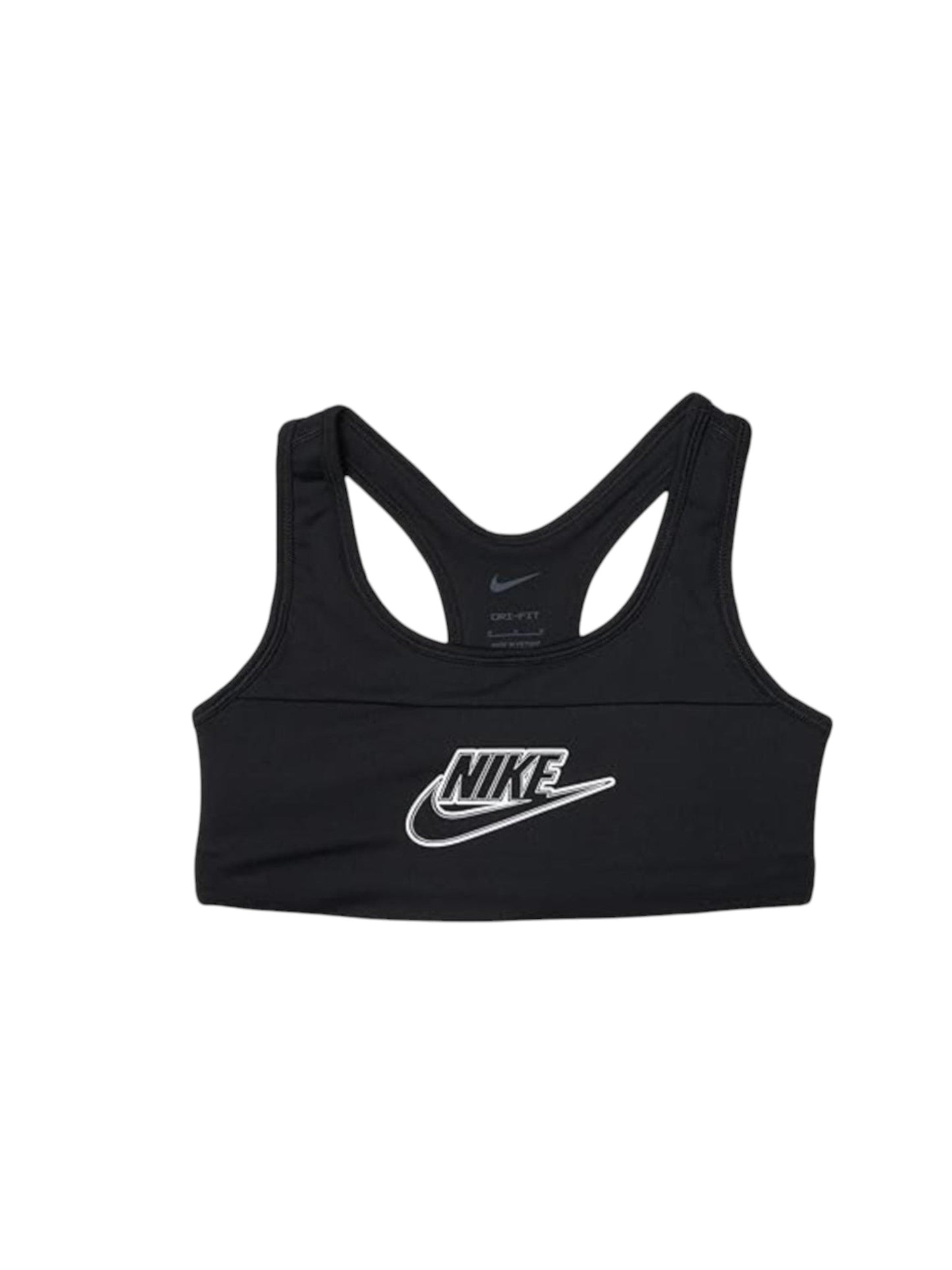 Kids Girl's Brand Logo Printed Sport Bra,Black