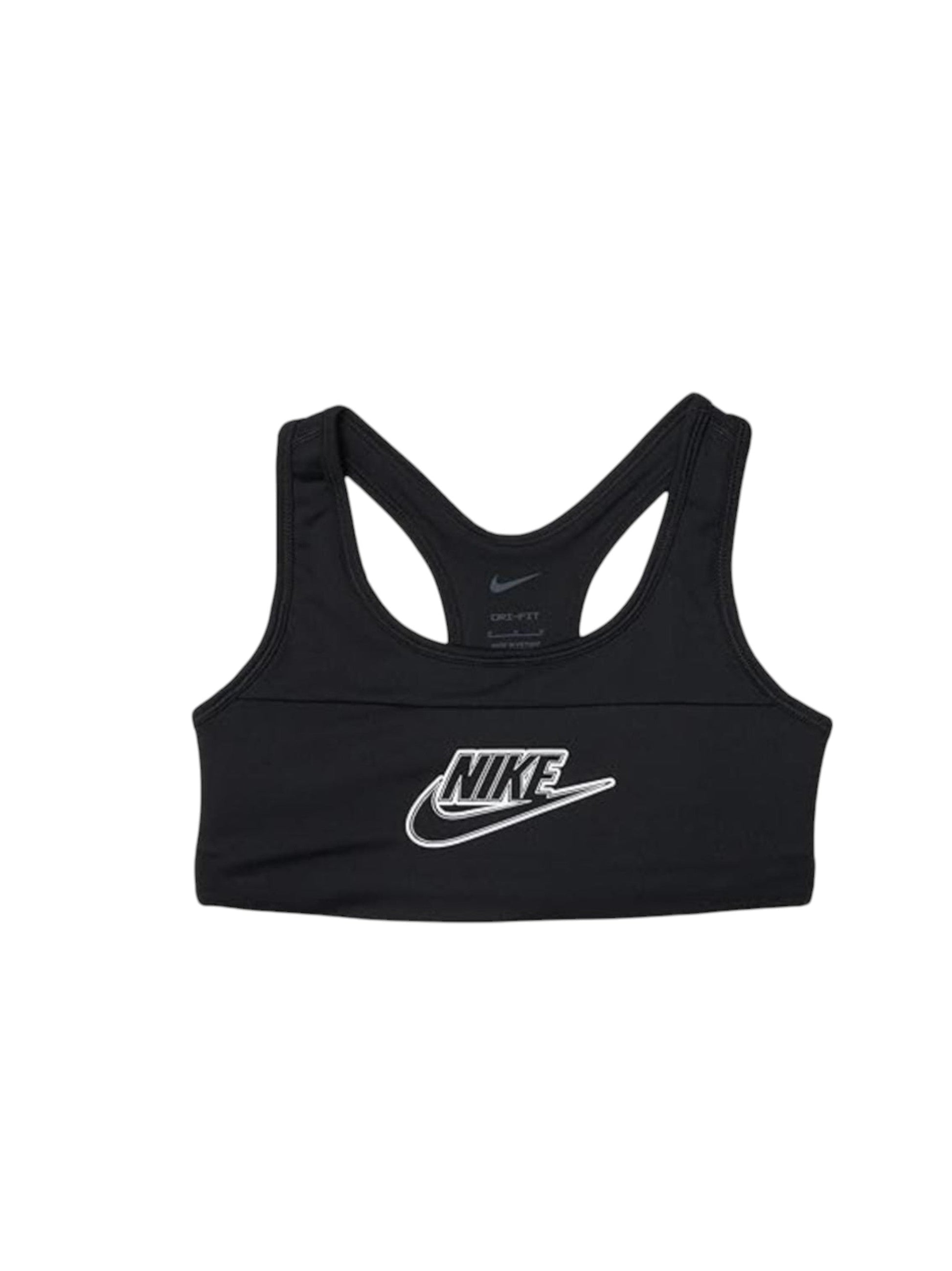 Kids Girl's Brand Logo Printed Sport Bra,Black
