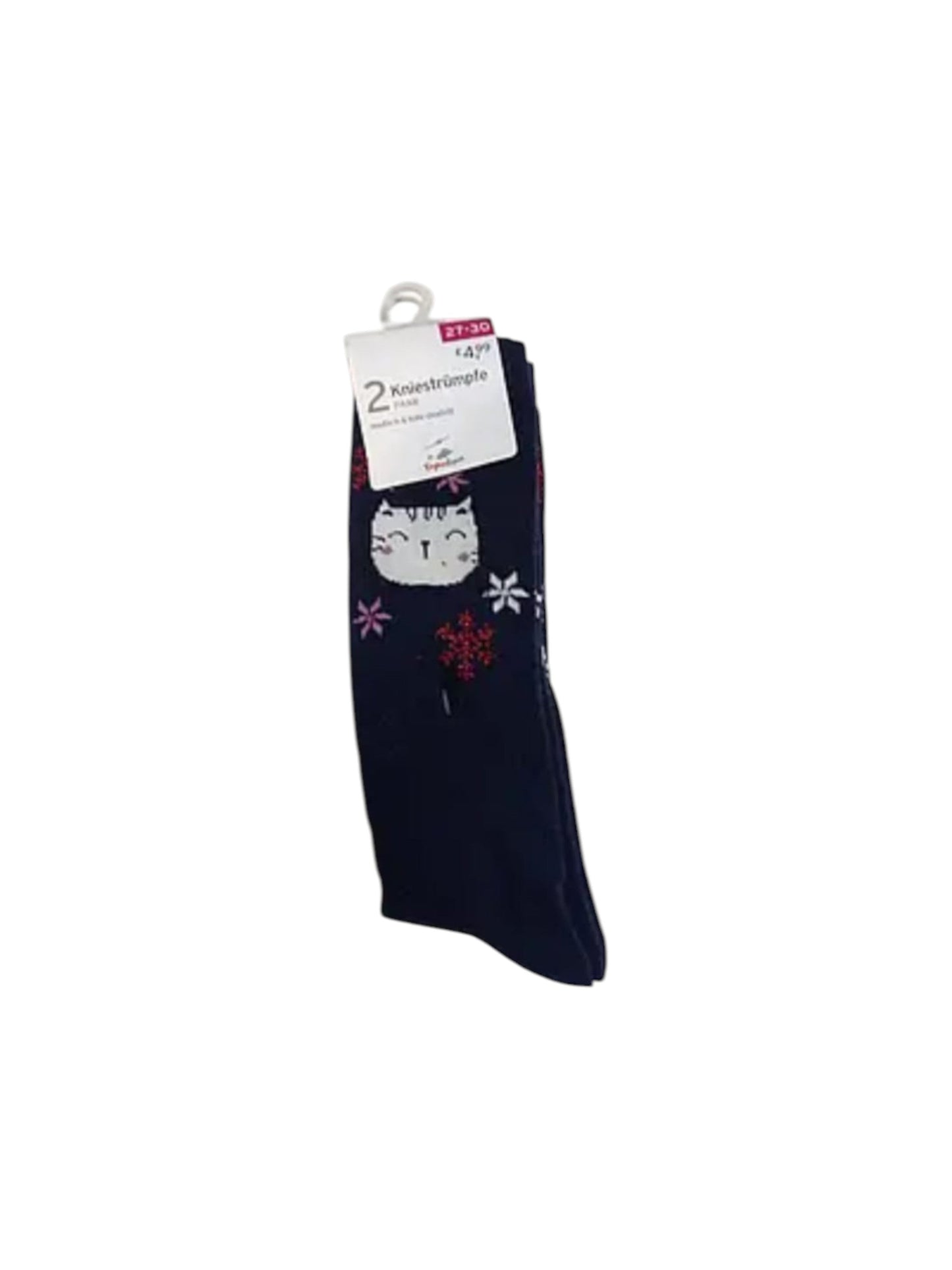 Kids Girl's Printed Socks Set 2Pieces,Navy