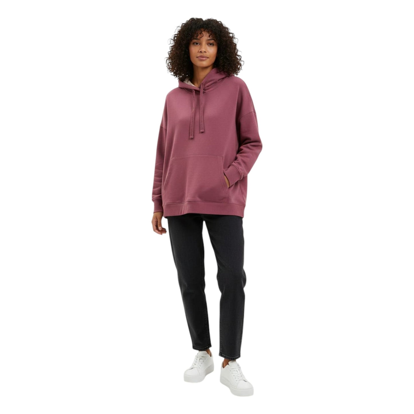 Women's Plain Hoodie,Dusty Mauve
