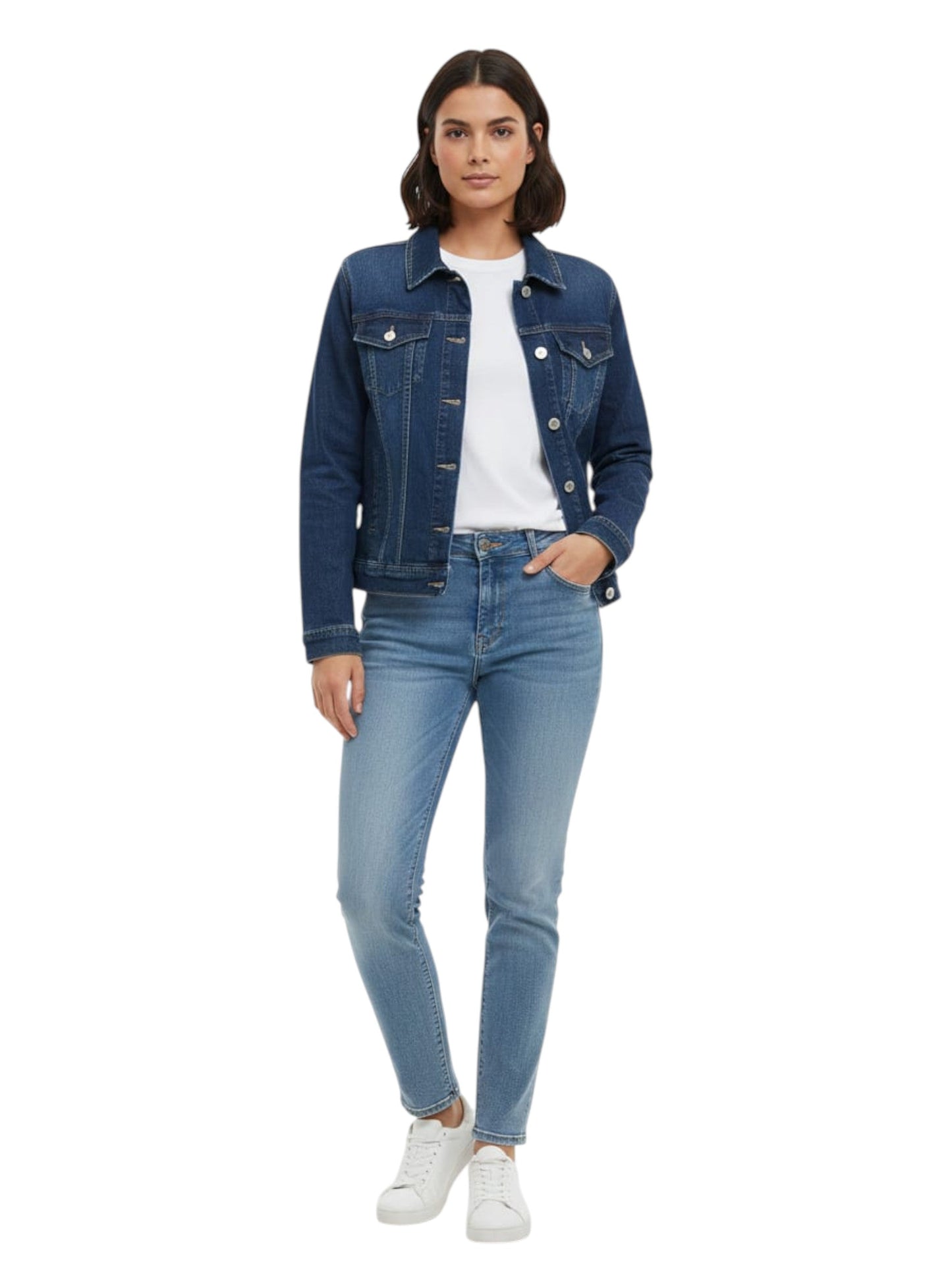 Women's Plain  Jeans Jacket,Blue