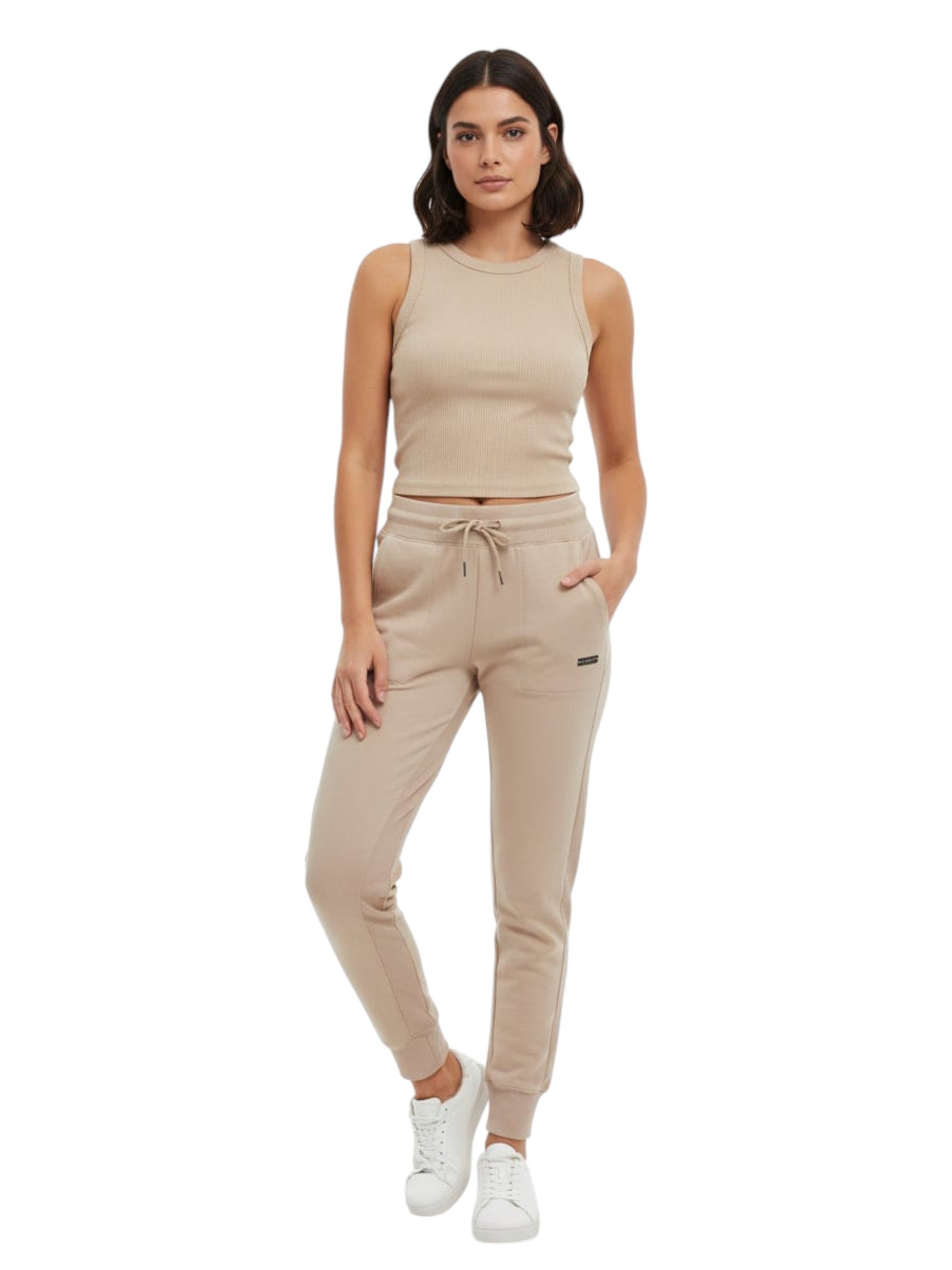 Women's Plain Sport Pant,Beige