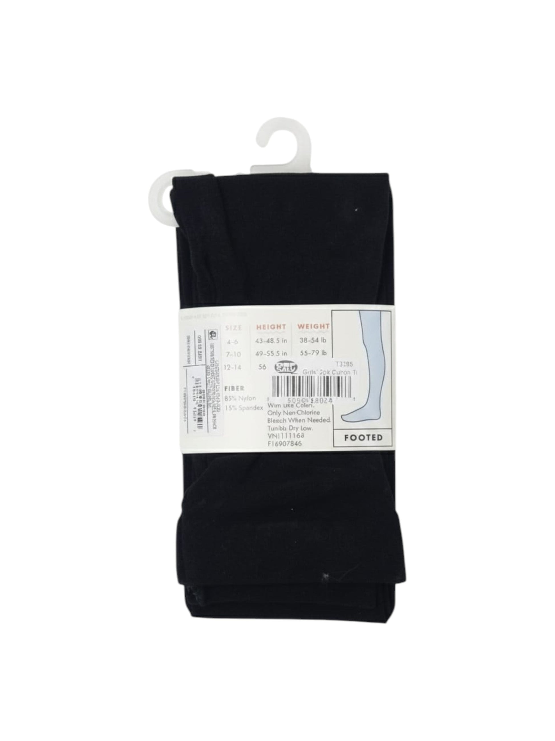 Kids Girl's  Plain Tights,Black
