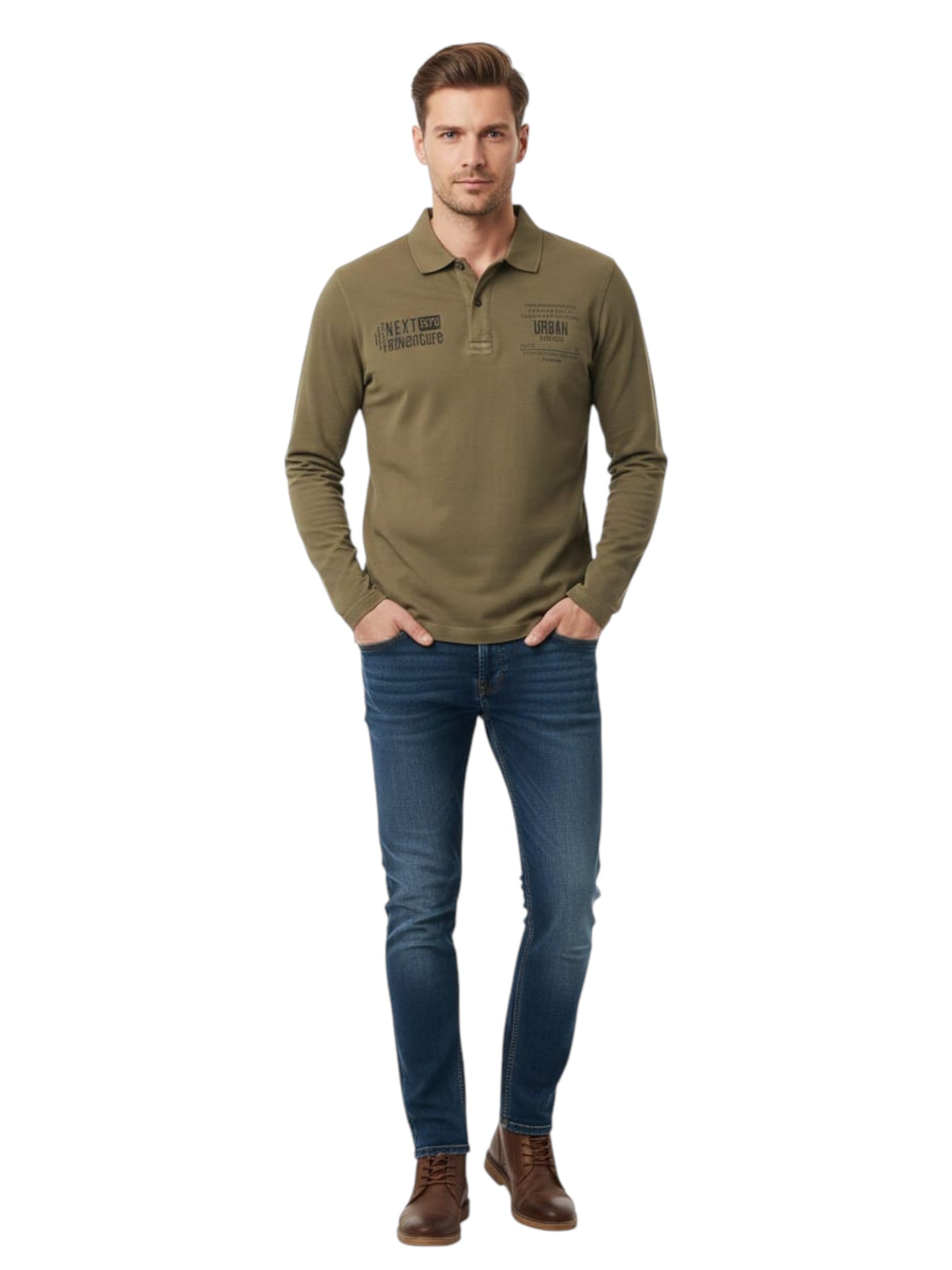 Men's Printed Top,Olive
