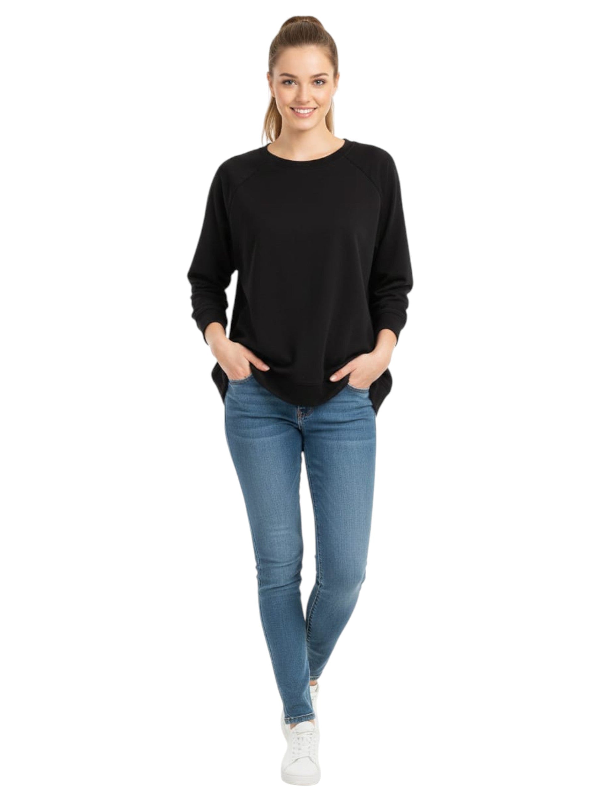 Women's Plain Sweaters,Black