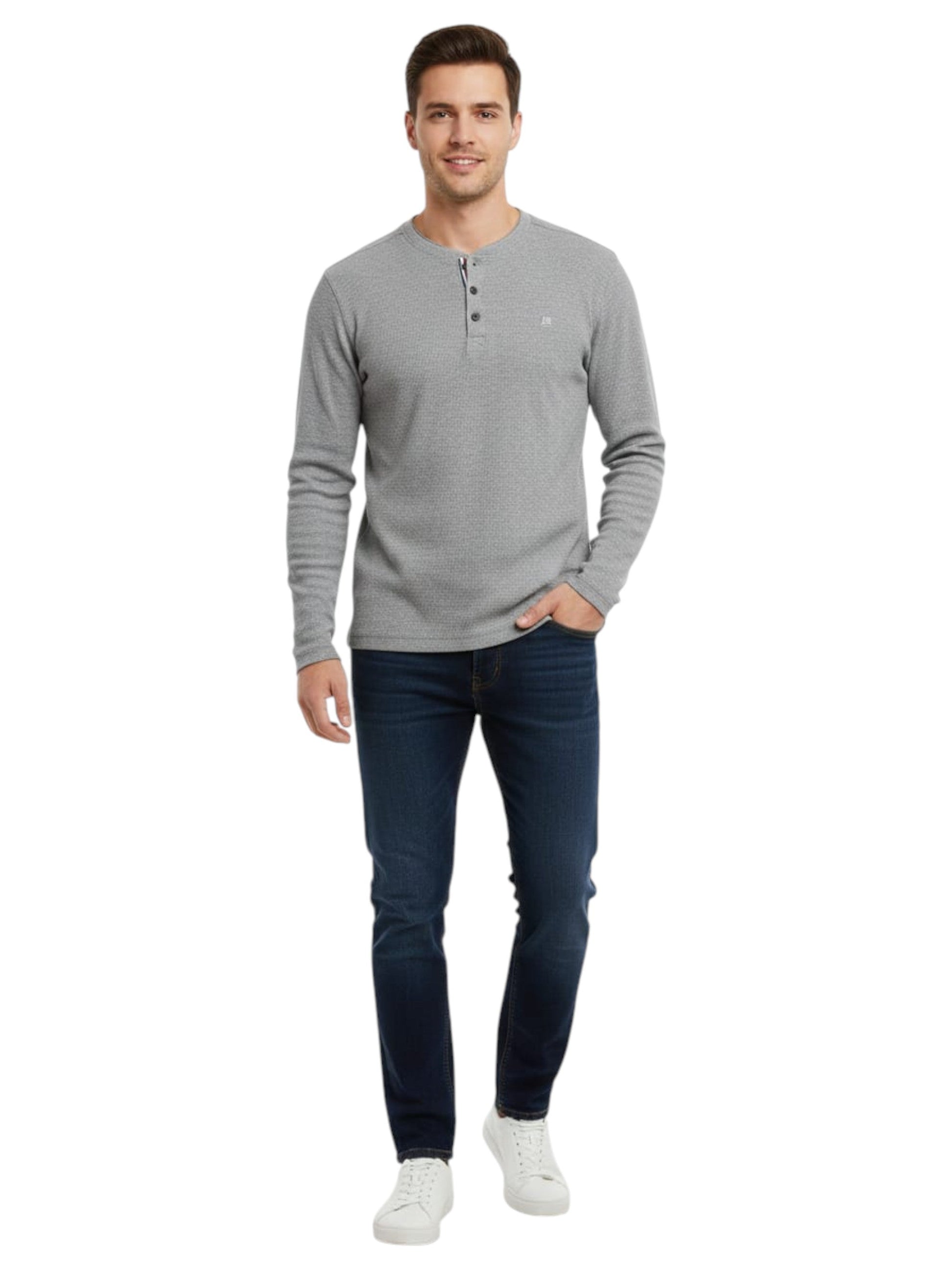 Men's Textured Top Grey