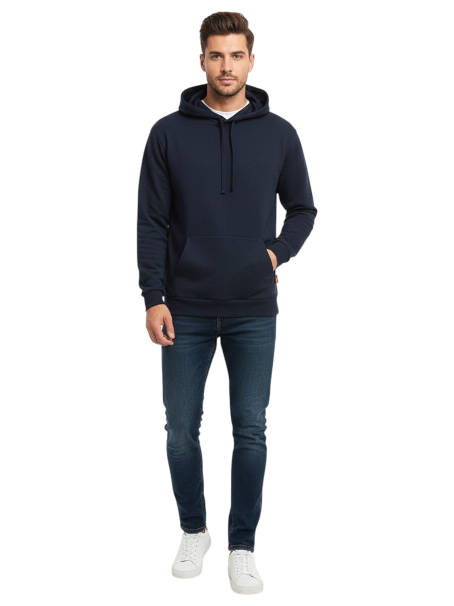 Men's Plain Hoodie,Navy
