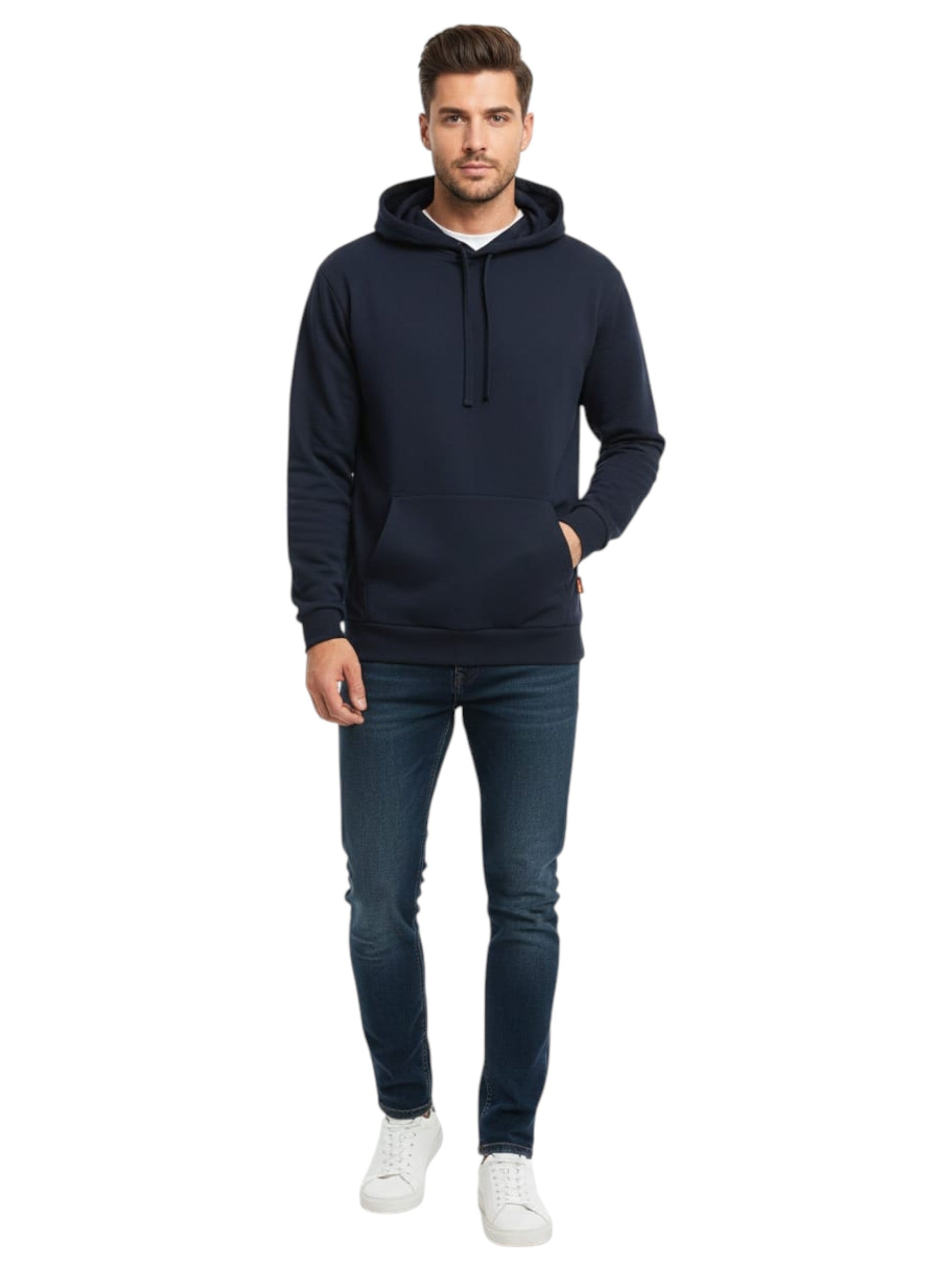 Men's Plain Hoodie,Navy