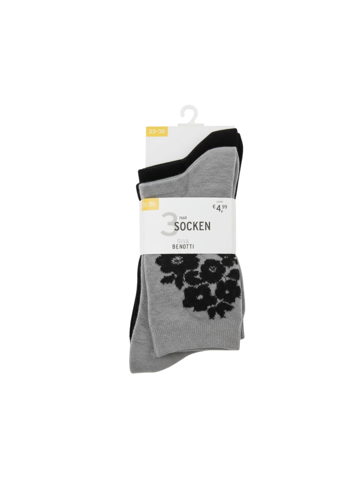 Women's Knitted Socks Set 3Pieces,Grey/Black