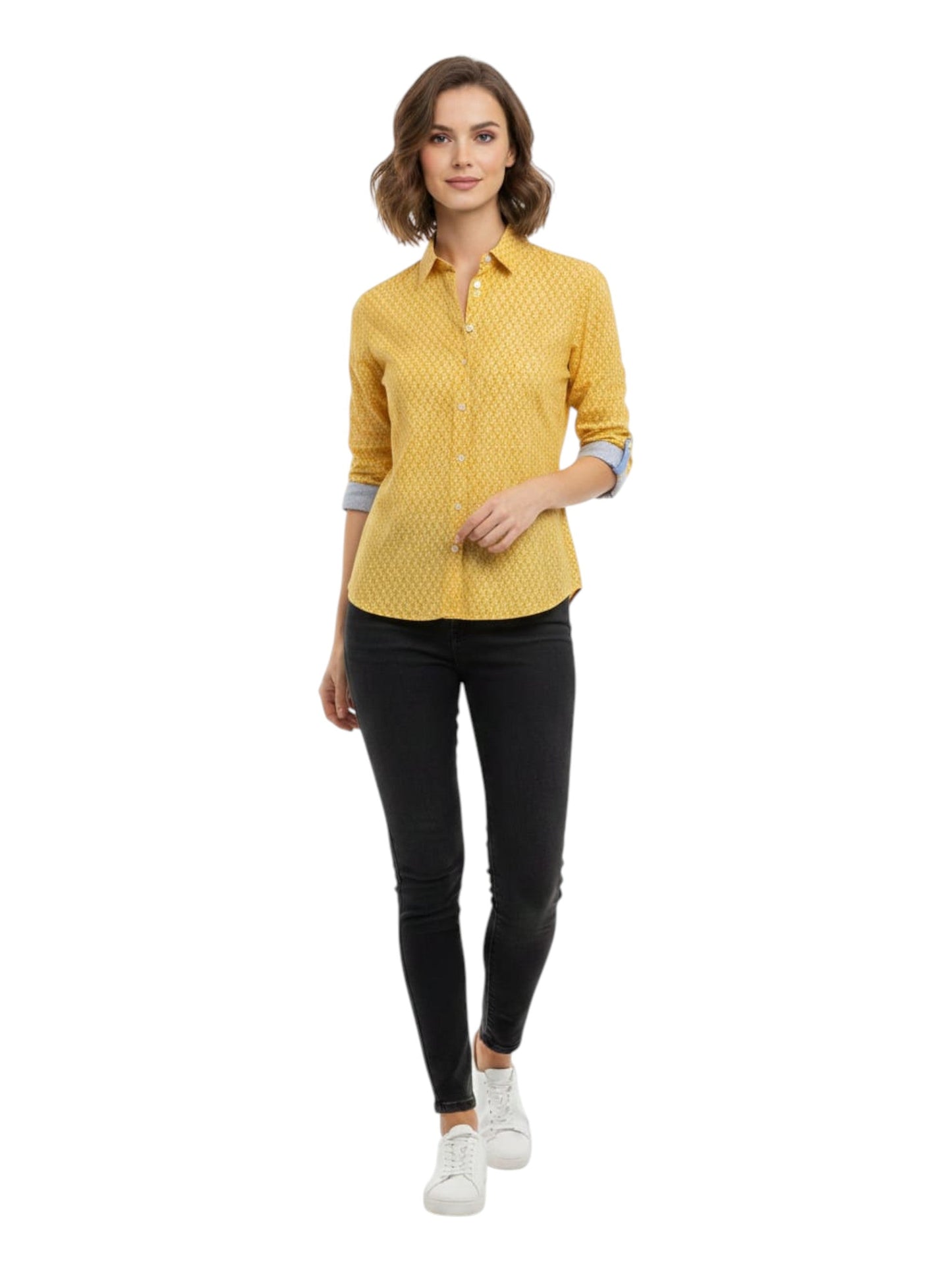 Women's Printed Chemise,Yellow