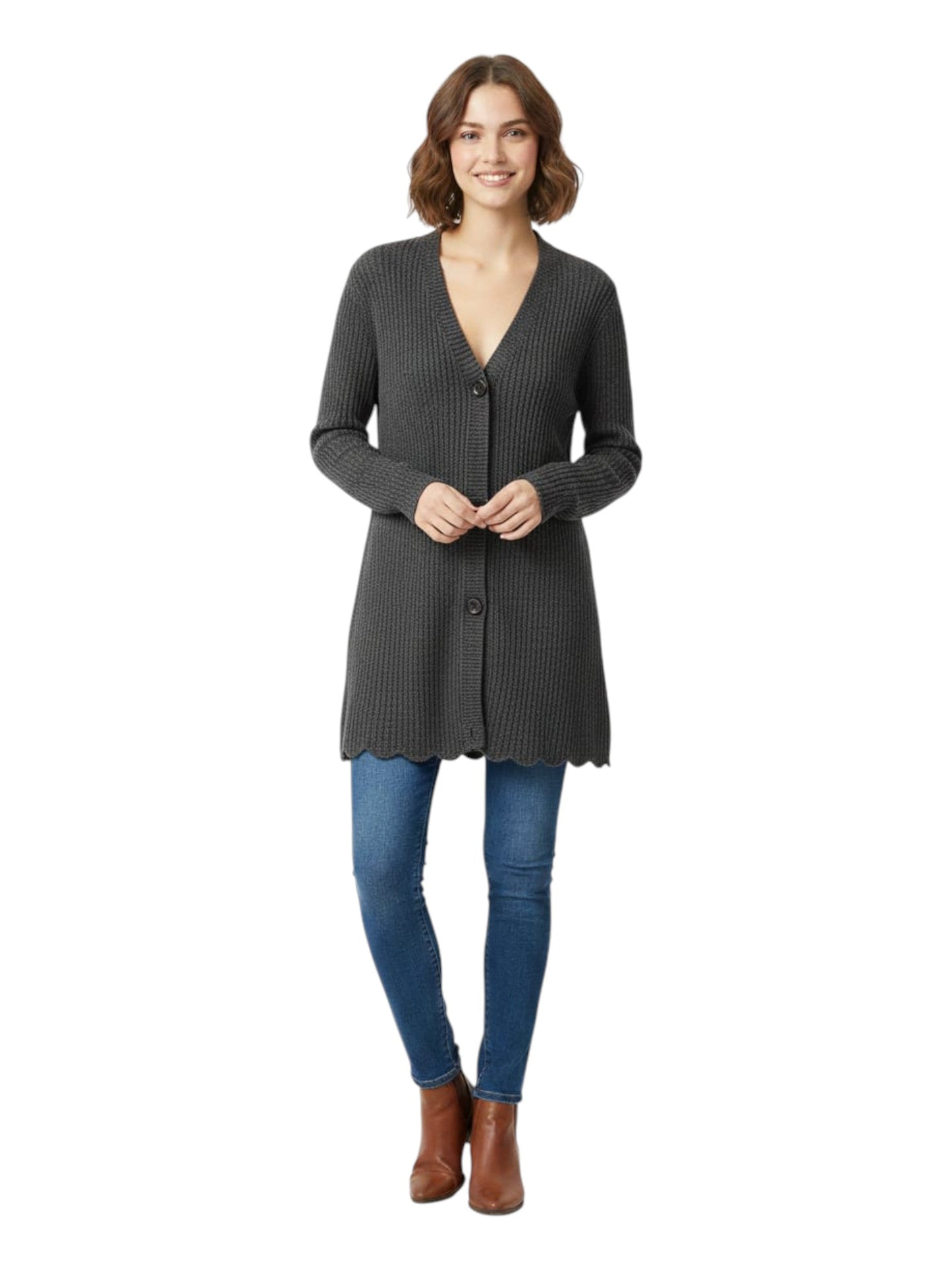 Women's Knitted Cardigan,Grey