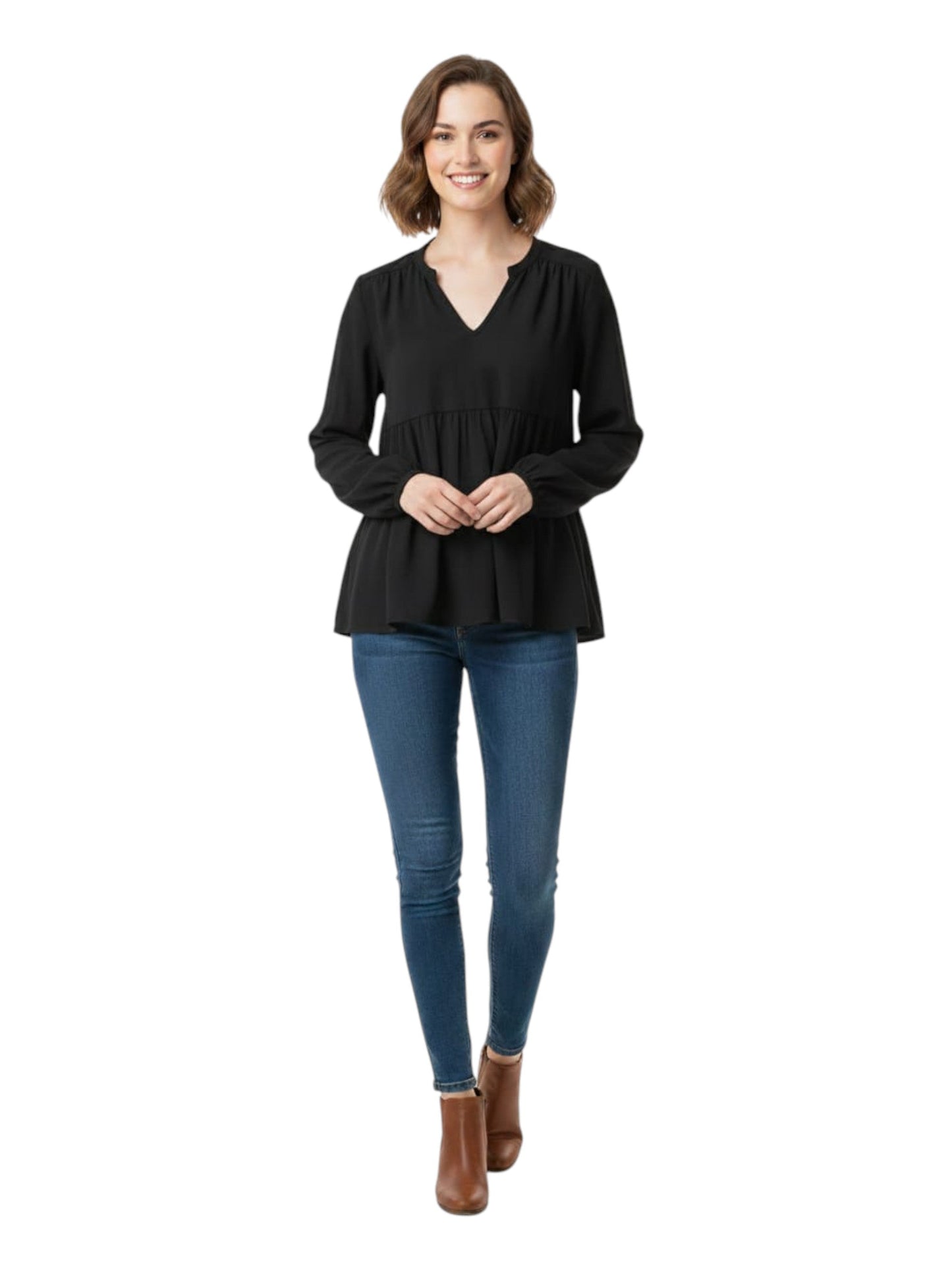 Women's Plain Solid Top,Black