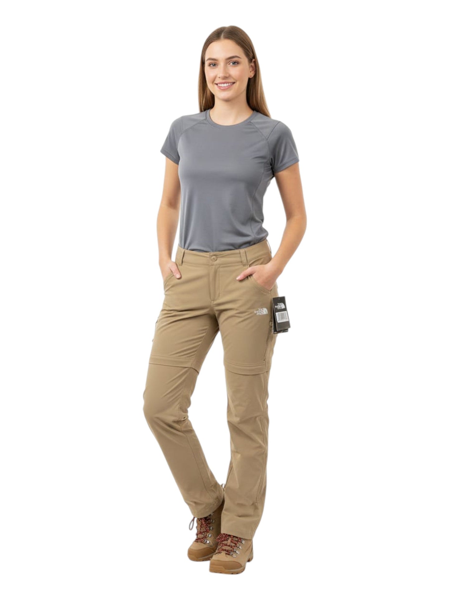 Women's Plain Solid Pants,Beige