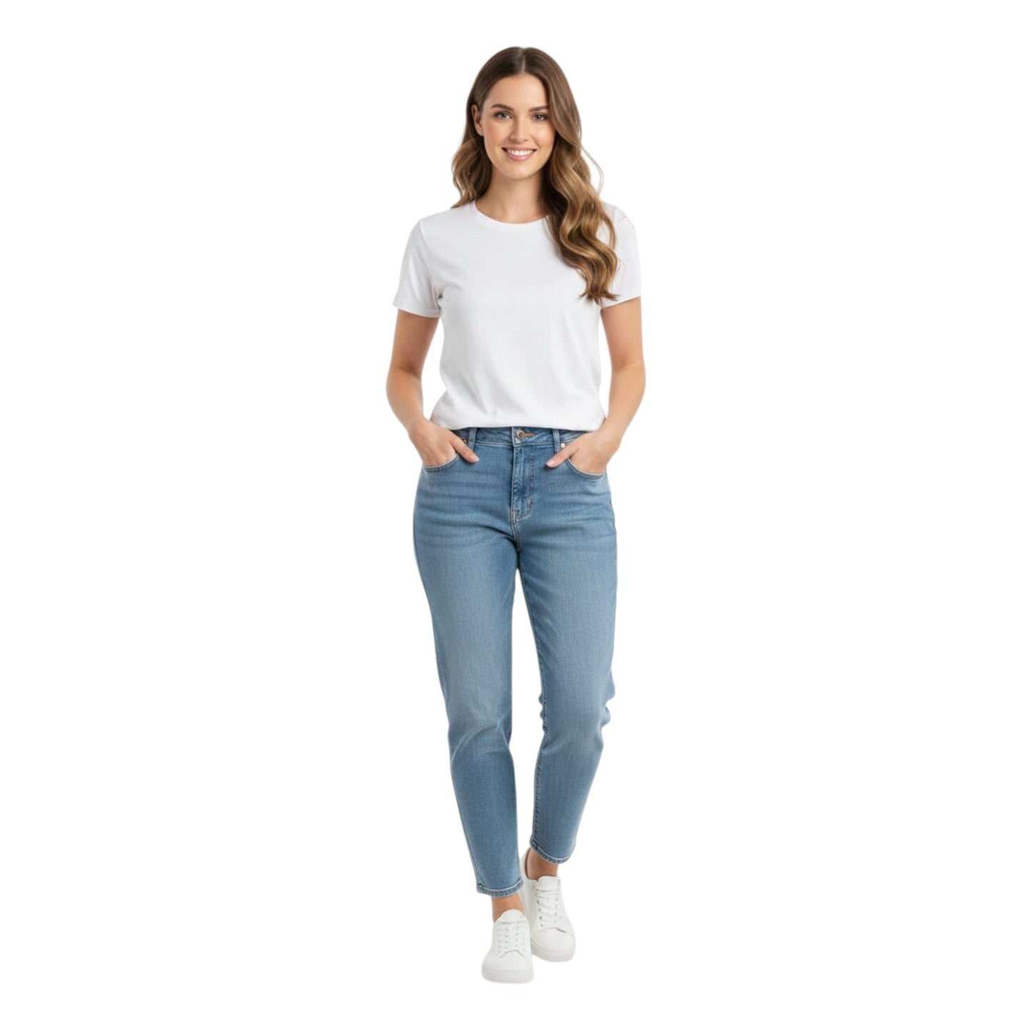 Women's Plain Solid Jeans,Light Blue