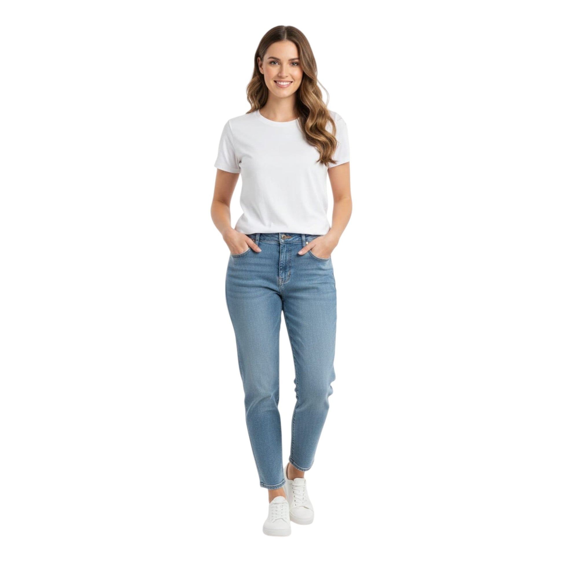 Women's Plain Solid Jeans,Light Blue