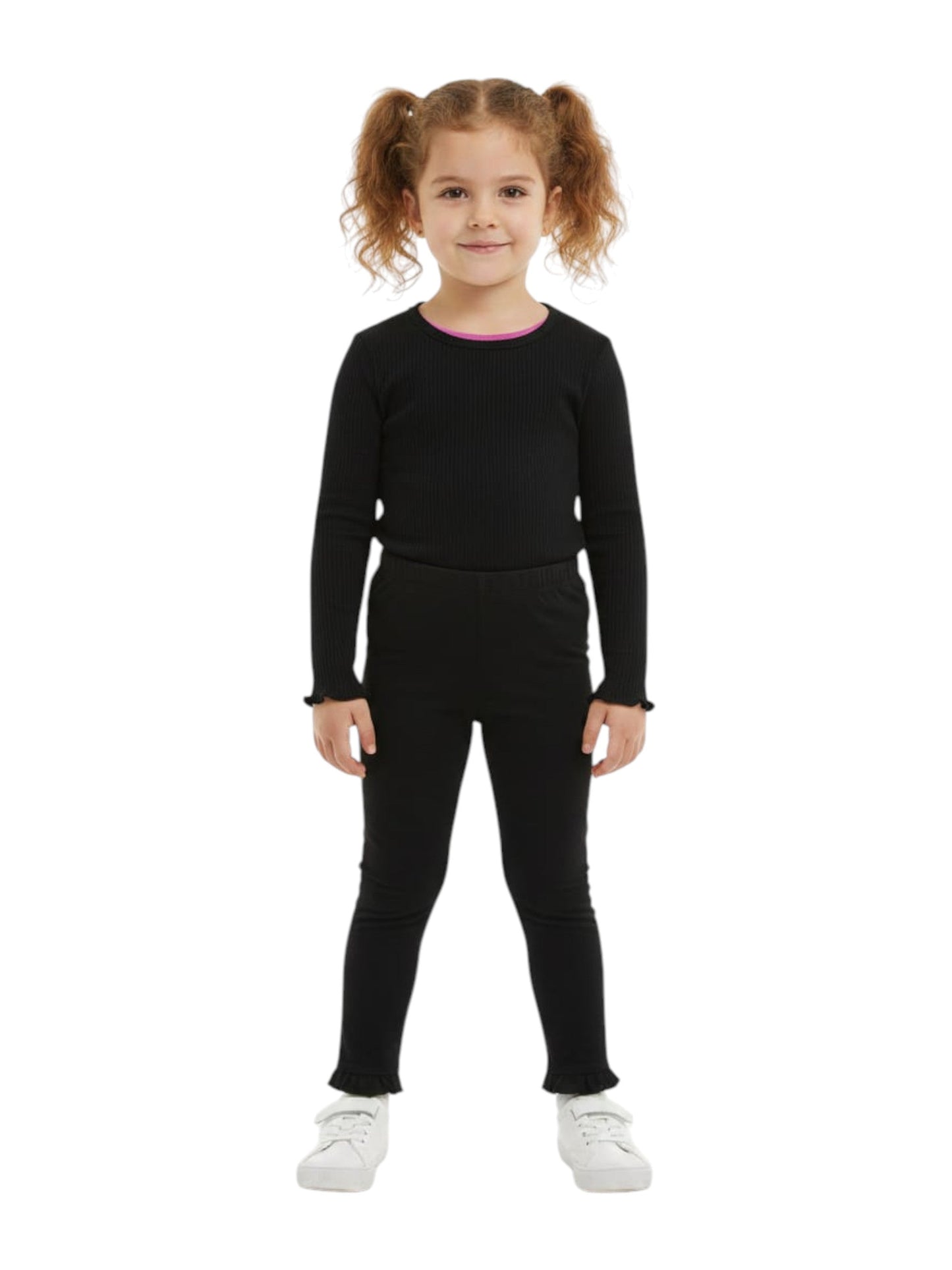 Kids Girl's Ribbed Top,Black