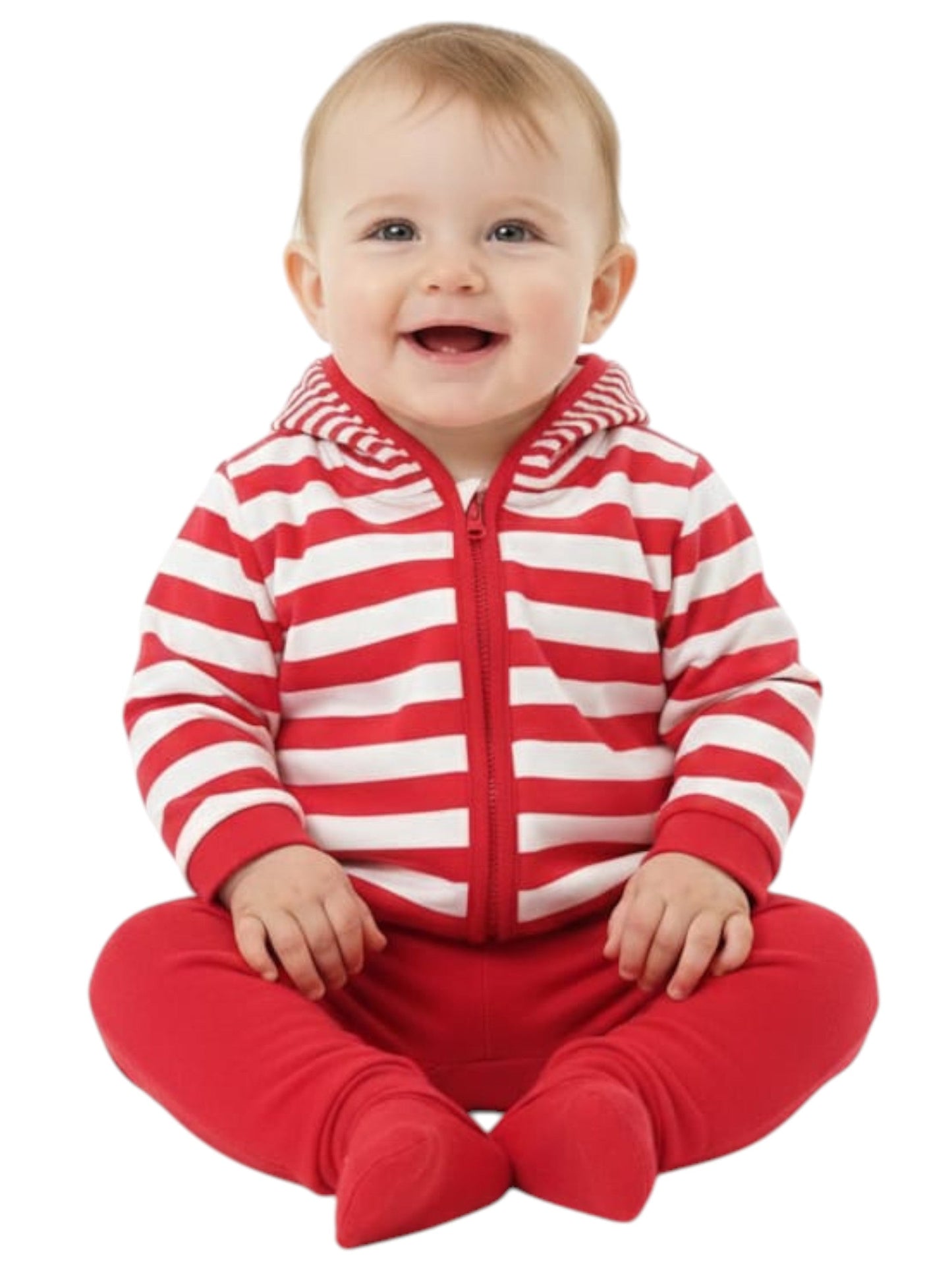 Kids Boy's Striped Pajama Set,Red