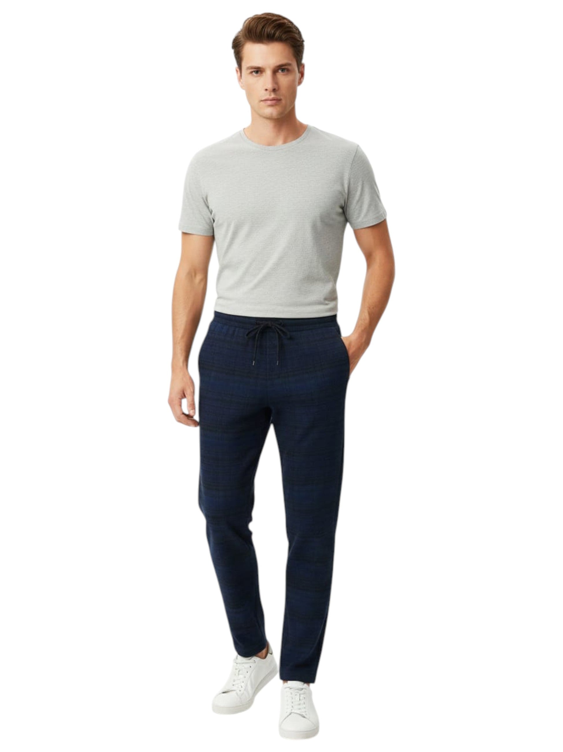 Men's Plaid Classic pant,Navy