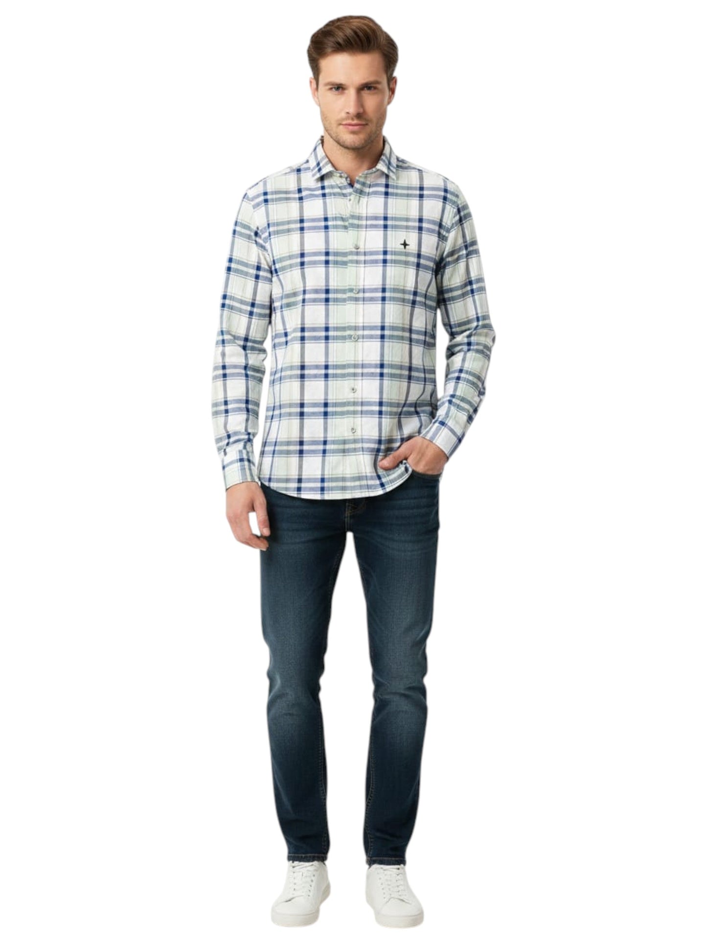 Men's Plaid Dress Shirt,Multi