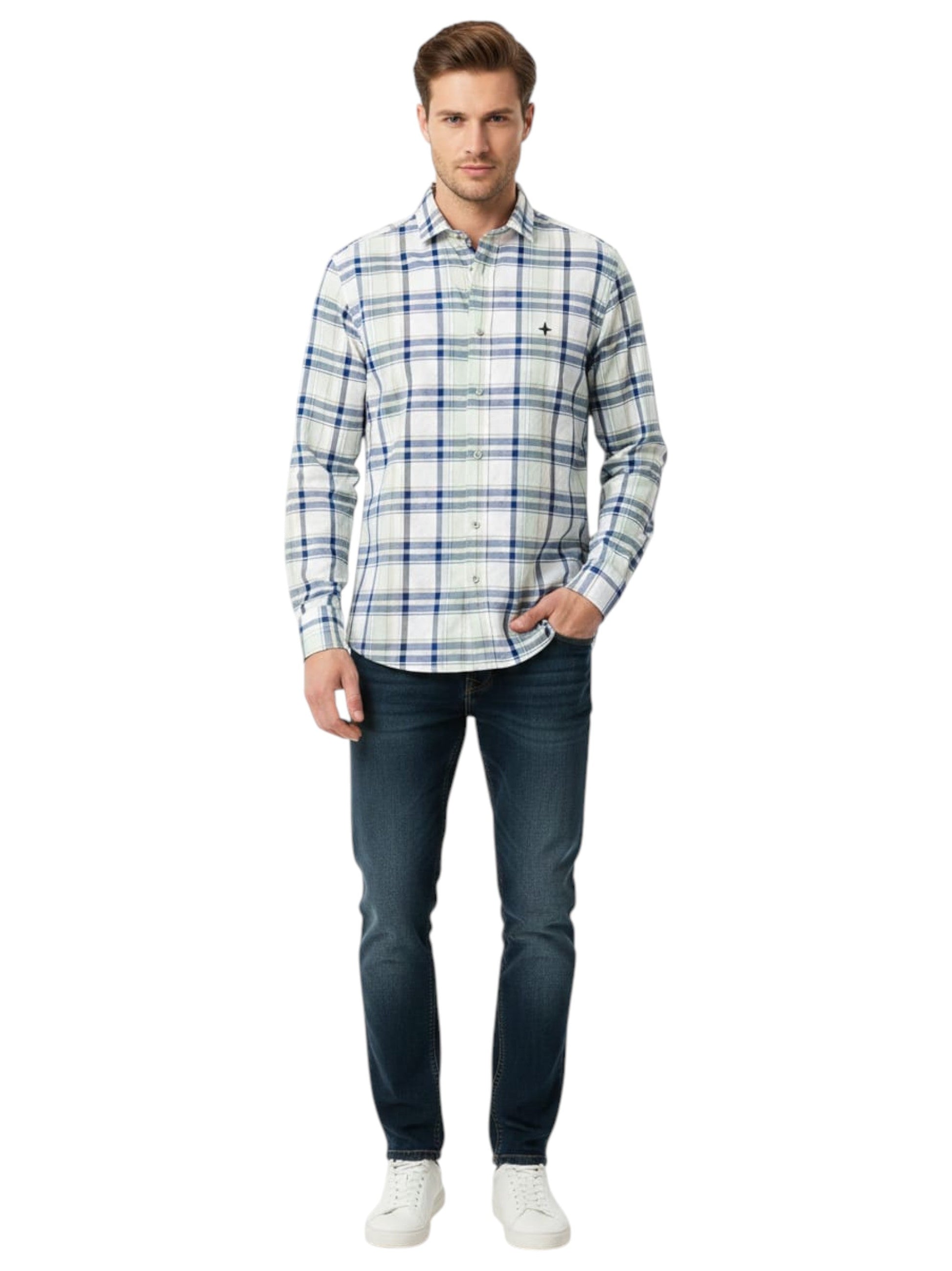 Men's Plaid Dress Shirt,Multi