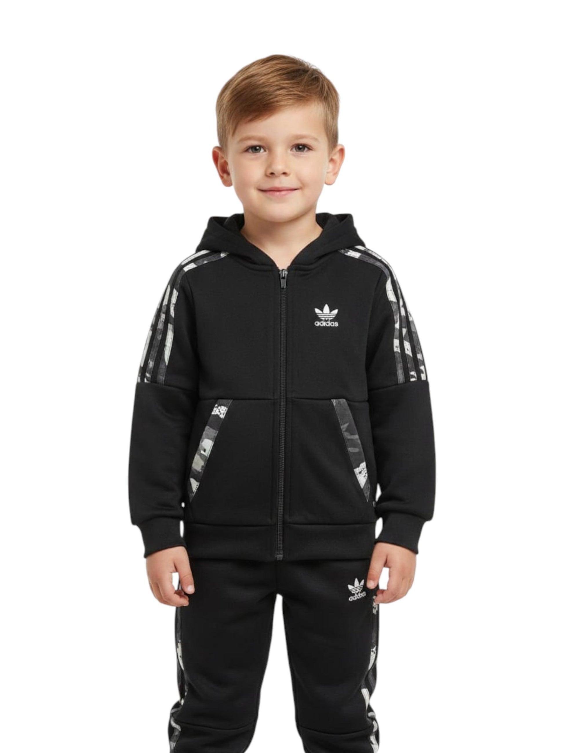 Kids Boy's Striped Pajama Set,Black
