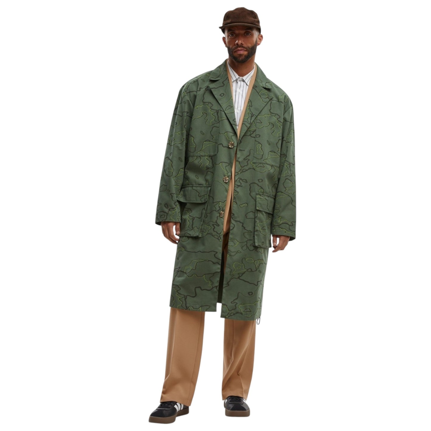 Men's Printed Coat,Olive