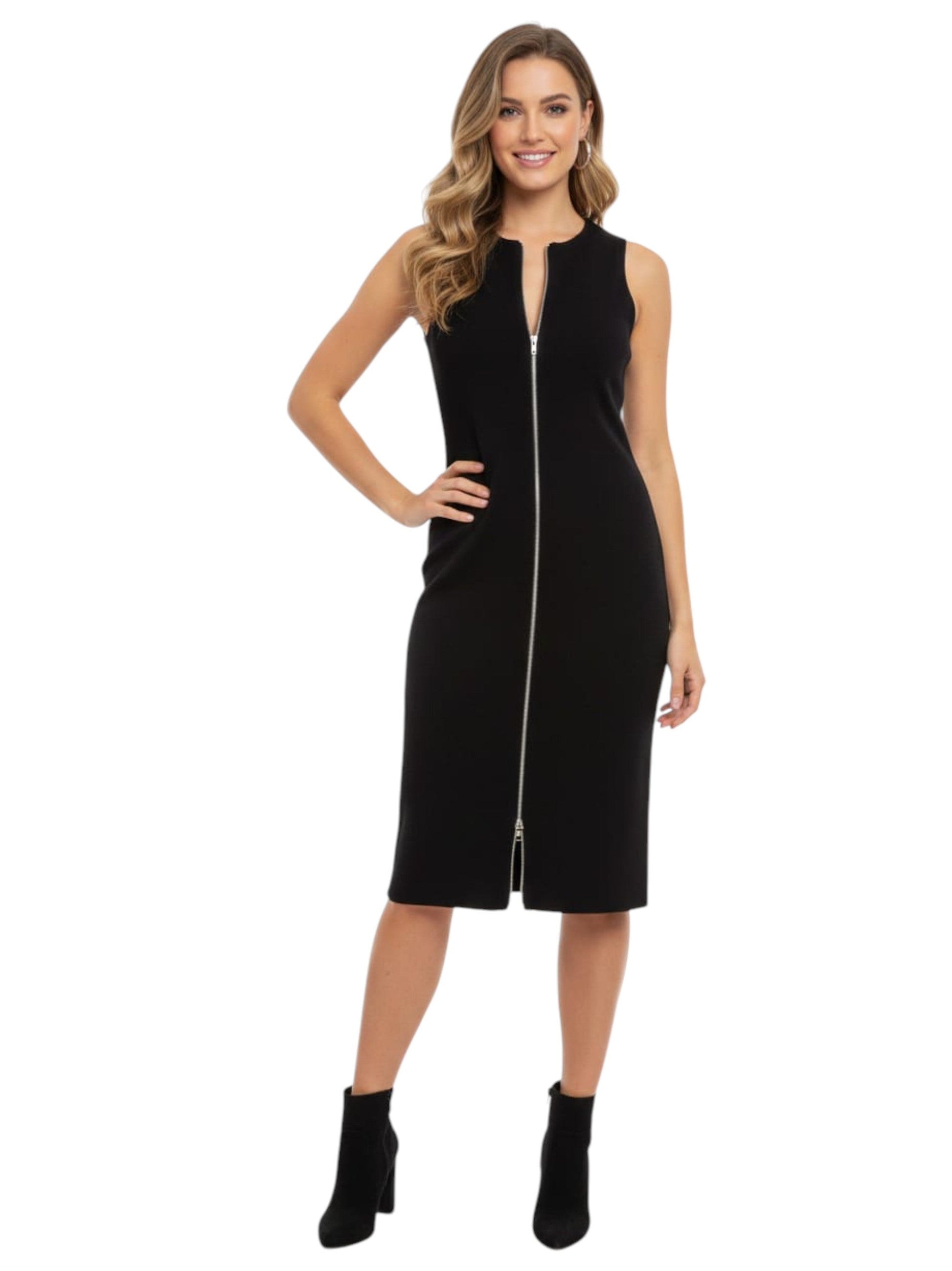 Women's Ribbed Dress,Black