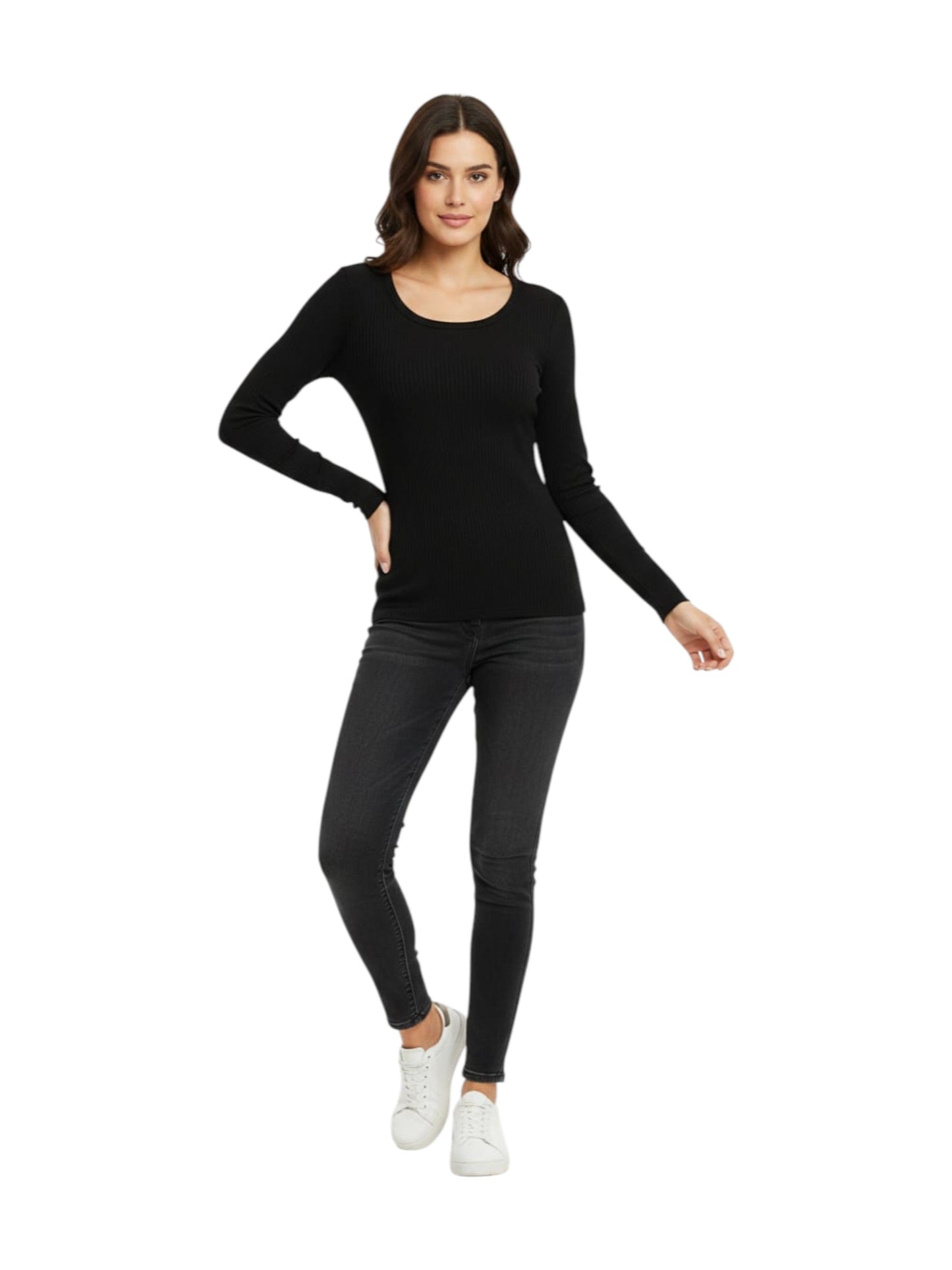 Women's Ribbed Top,Black