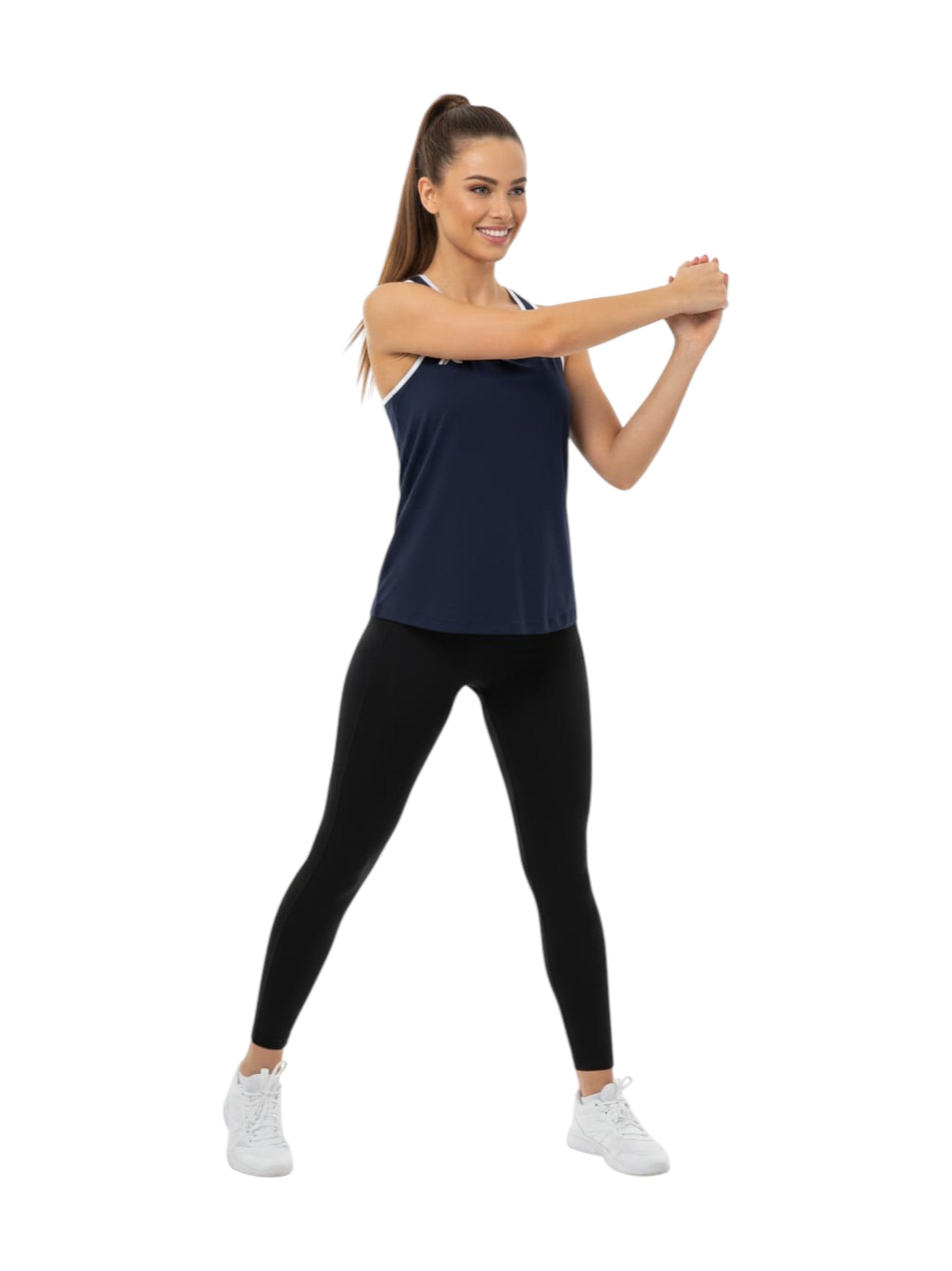Women's Plain Solid Sport Top,Navy