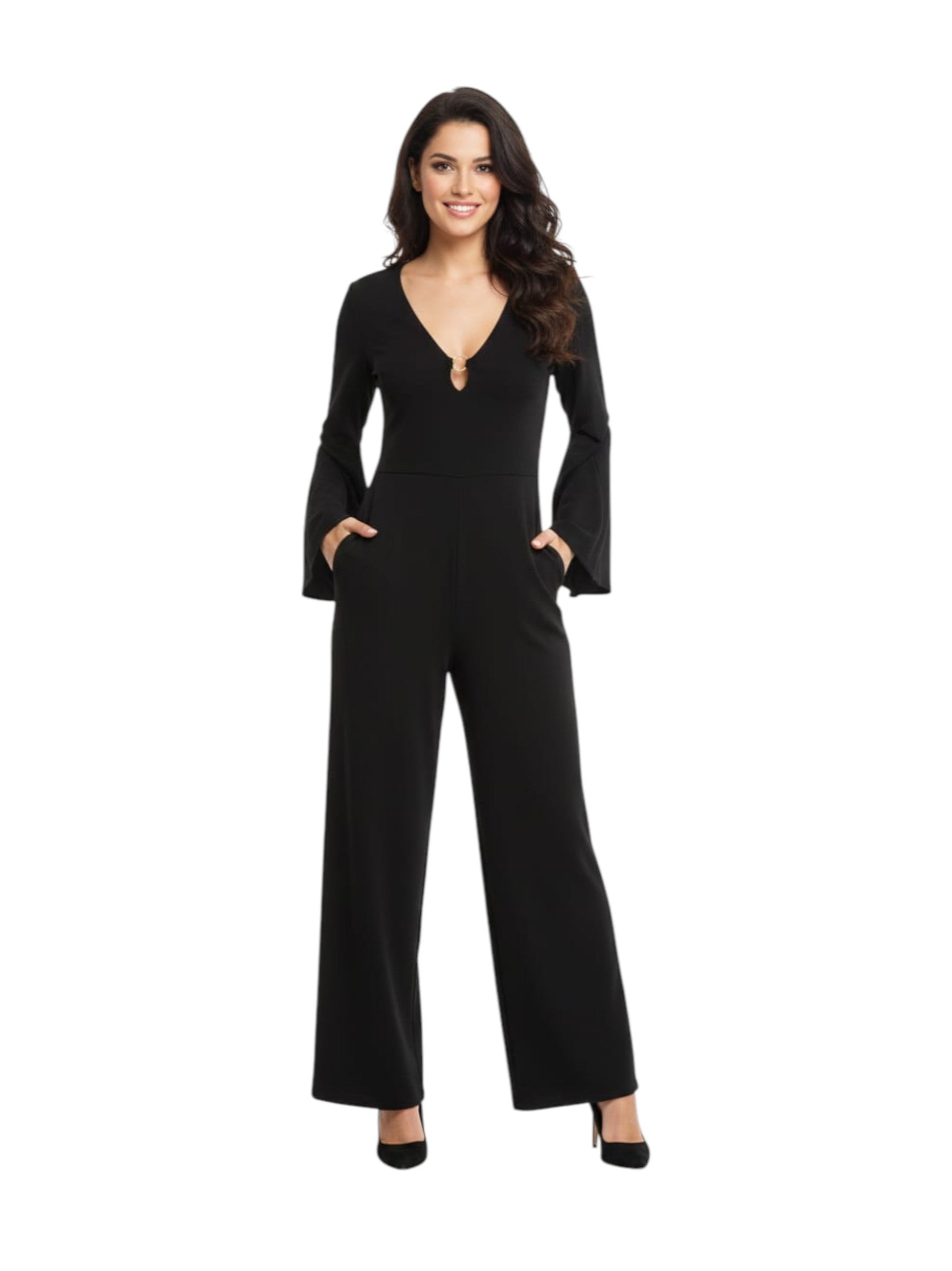 Women's Plain Jumpsuit,Black