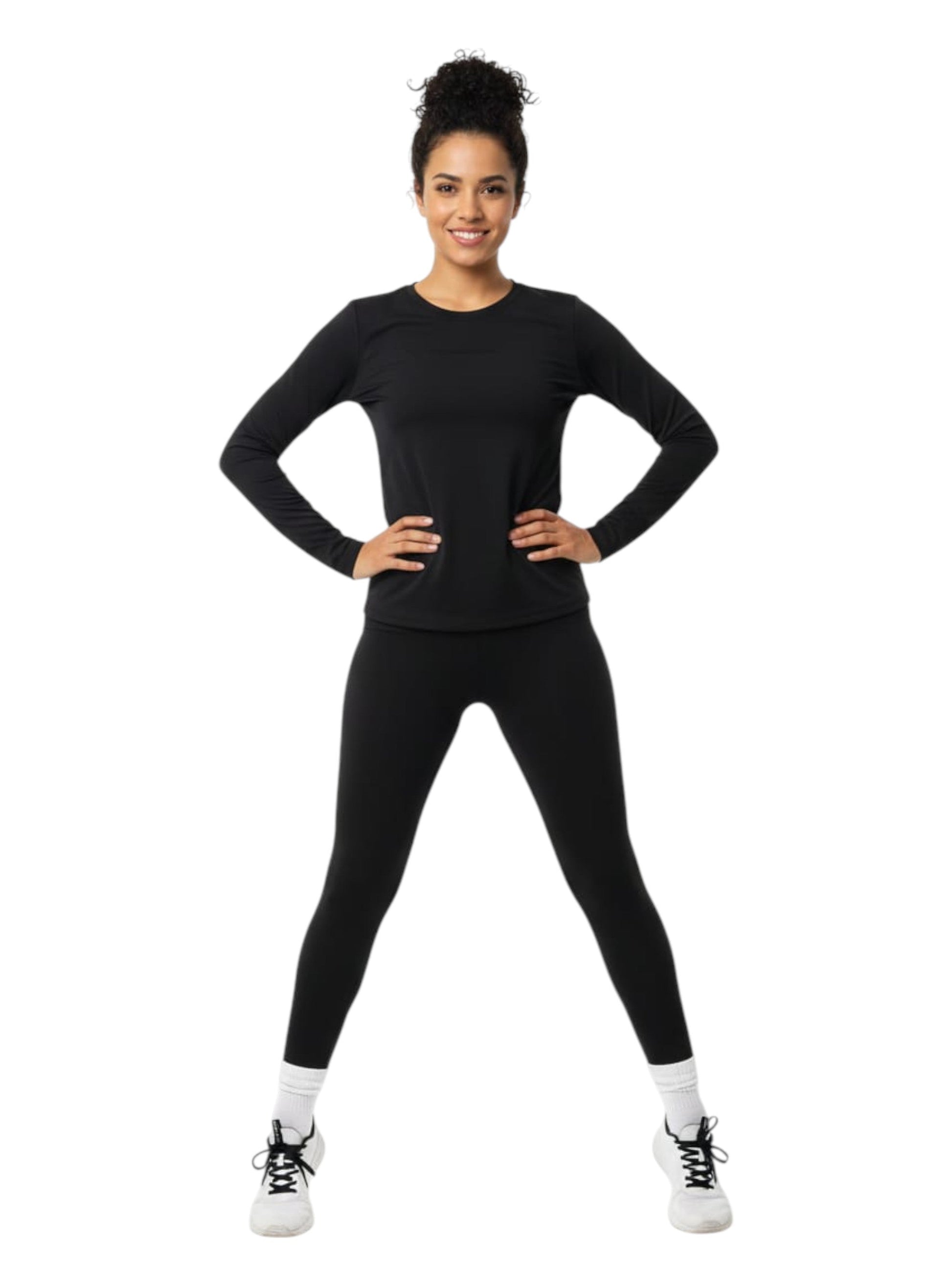 Women's Plain Solid Legging,Black