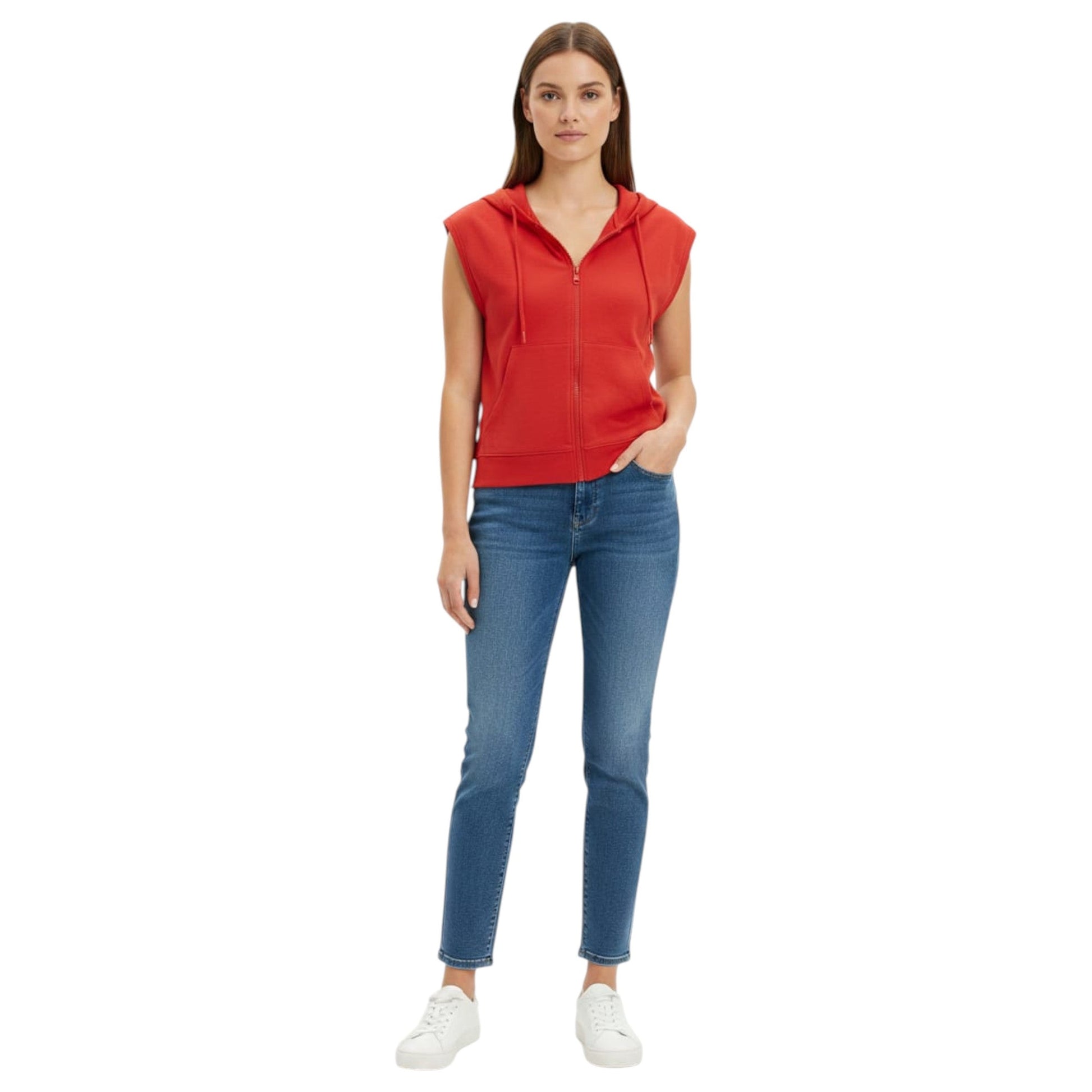 Women's Plain Solid Hoodie,Red