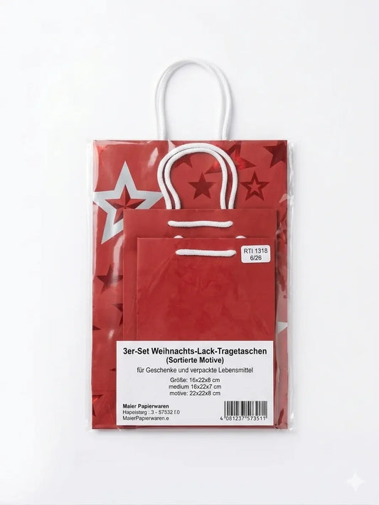 SD 3 Pieces Red Christmas Gift Bag Set | SD In Lebanon
