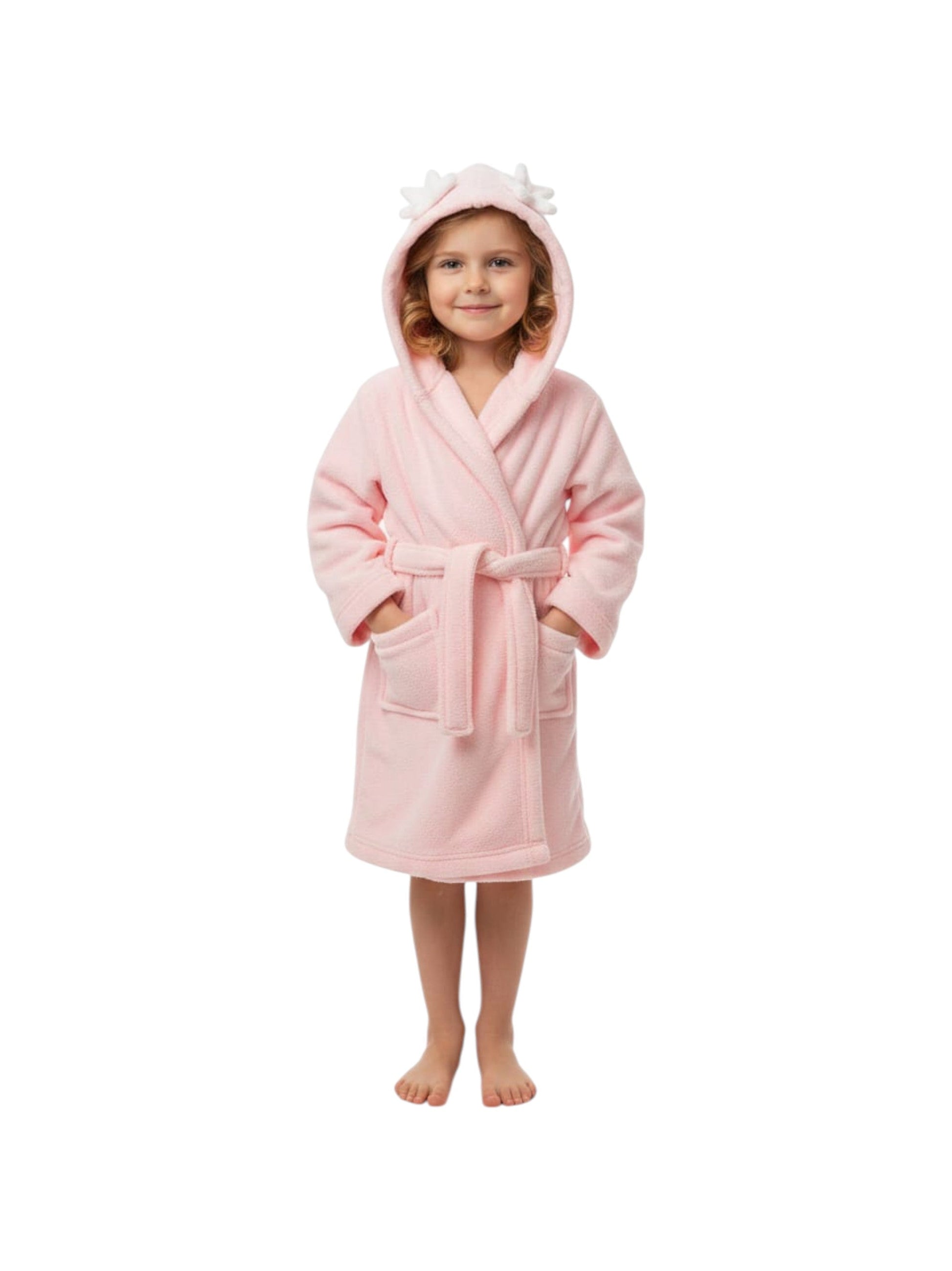 Kids Girl's Plain Solid Robe,Pink