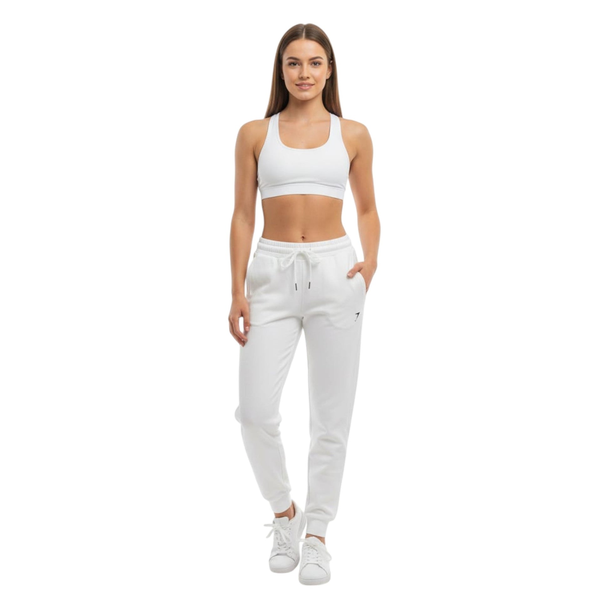 Women's Plain Solid Sport Pant,White